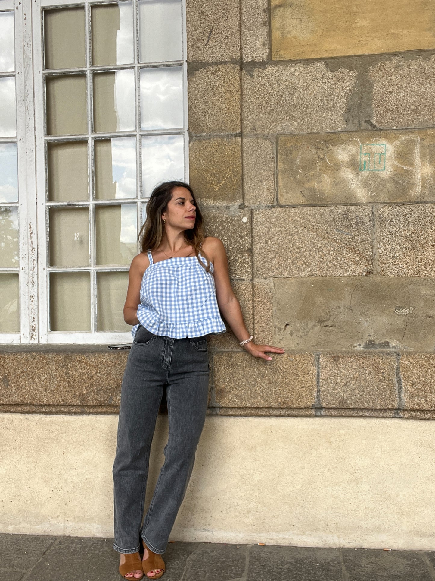 Jean droit Solange gris