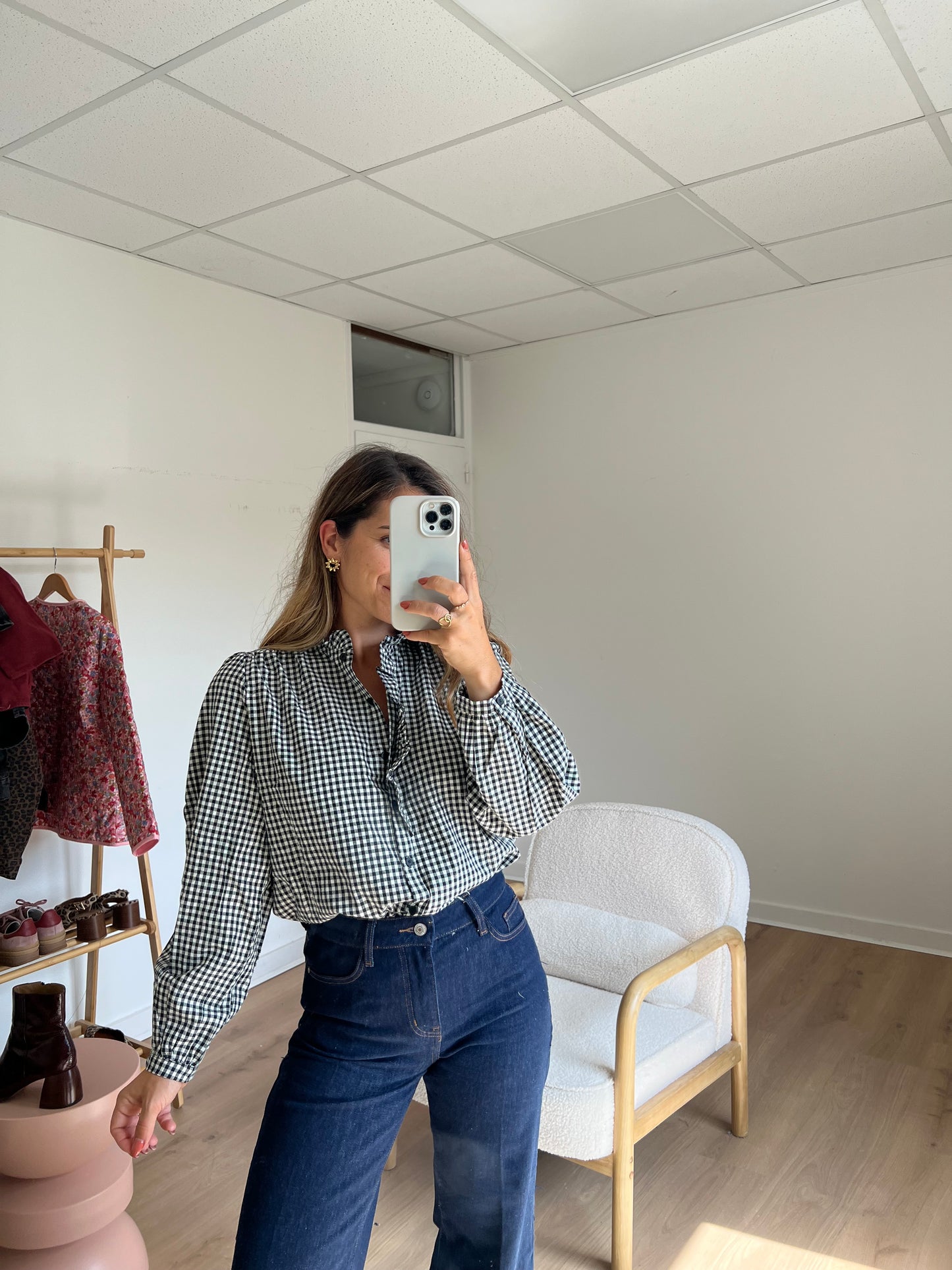 Blouse vichy Ysé noire