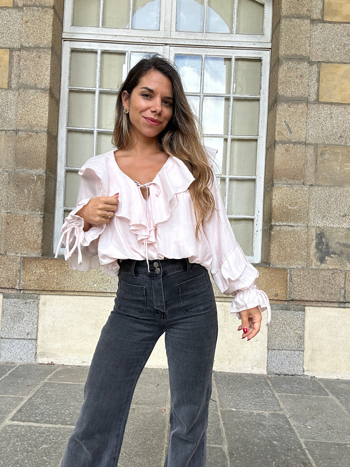 Blouse Iris rose pâle