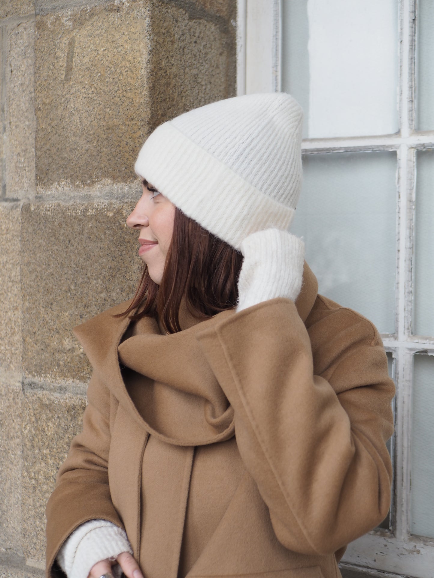 Bonnet en laine écru