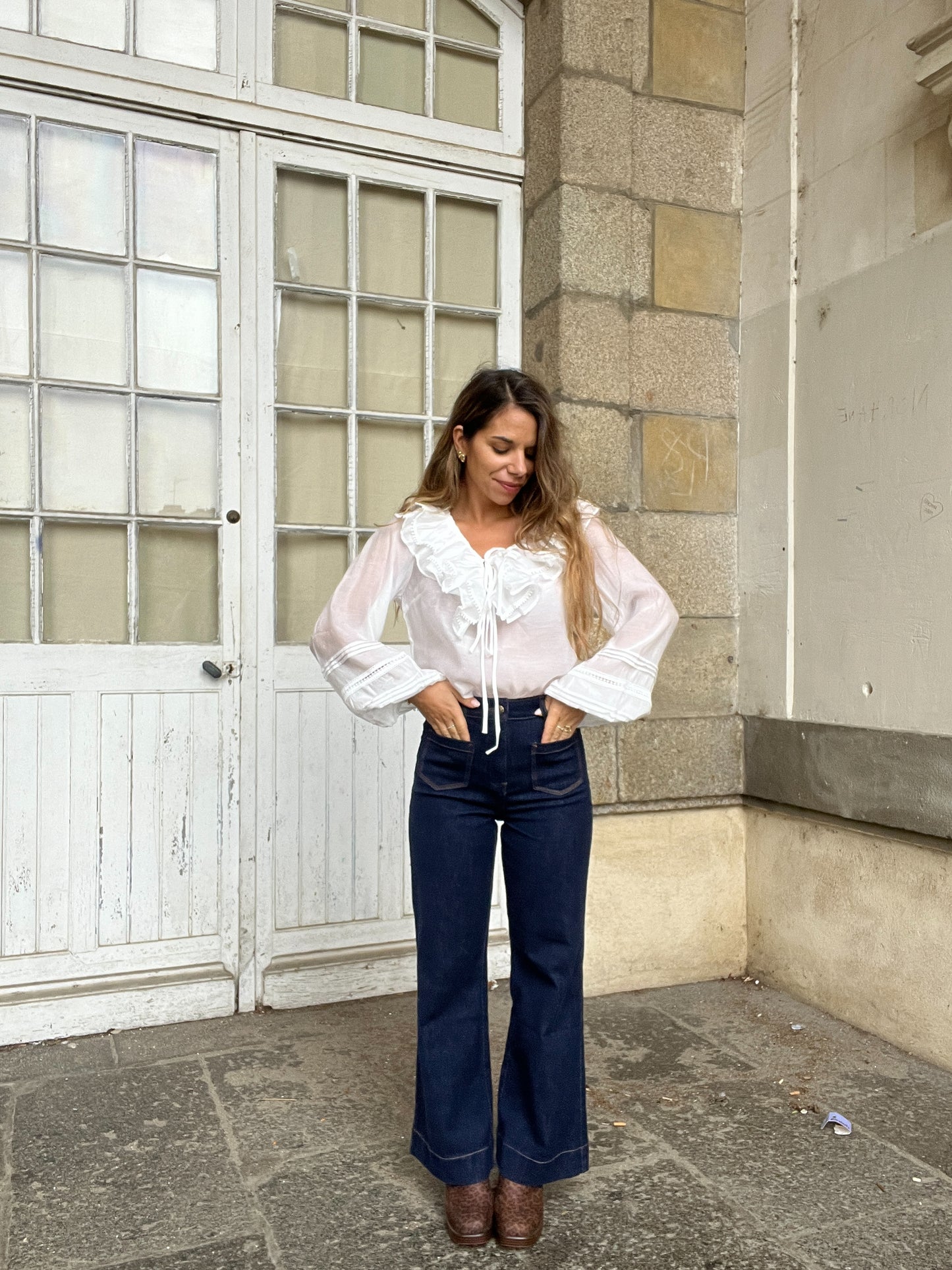 Blouse bohème volantée blanche Hazel