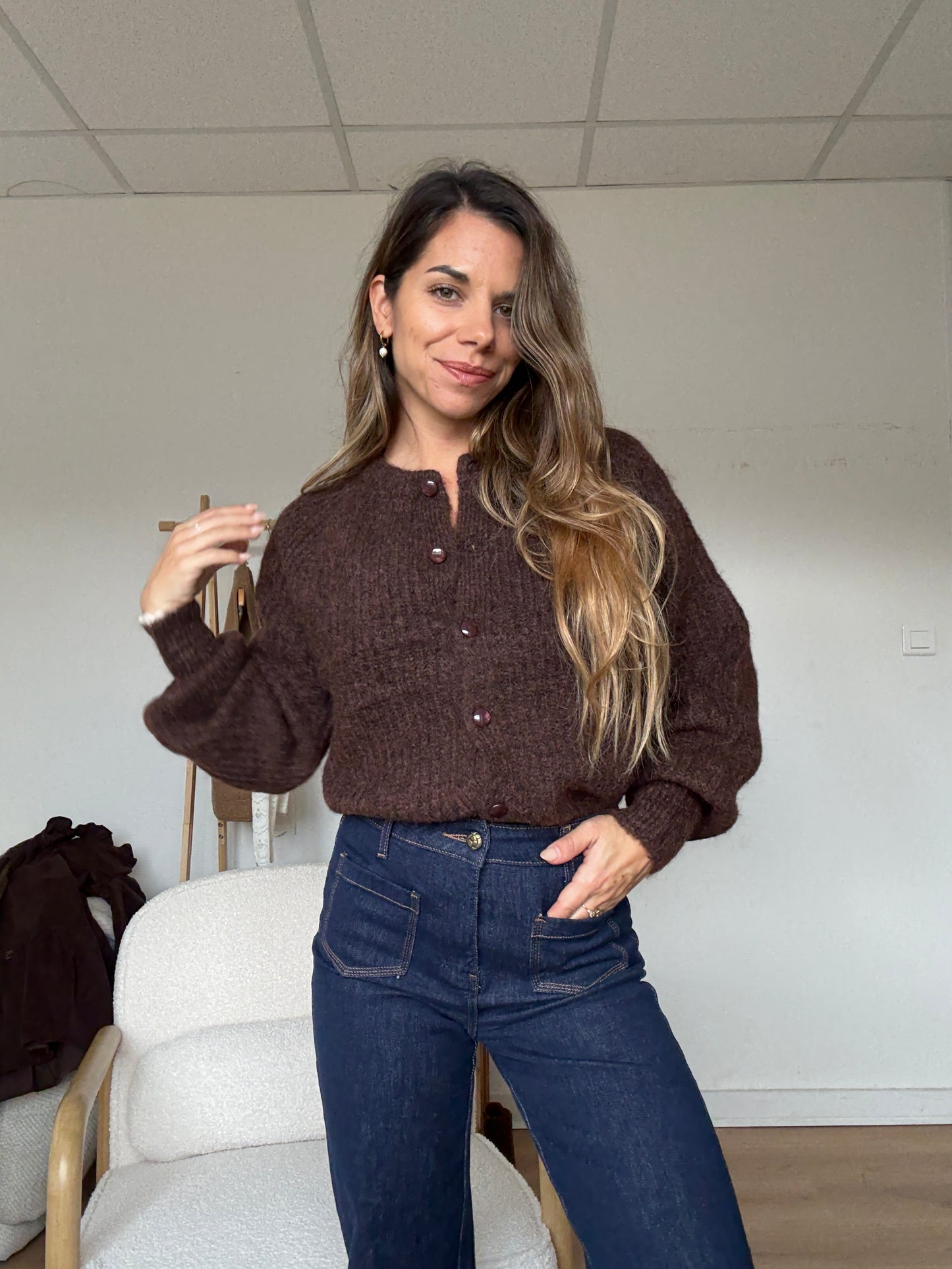 Cardigan Irène chocolat
