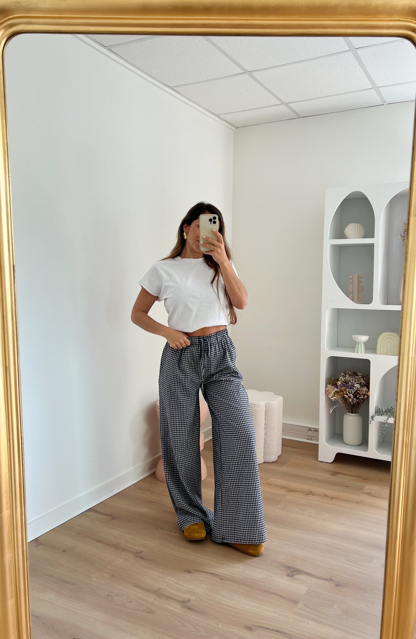 Pantalon fluide vichy Max noir