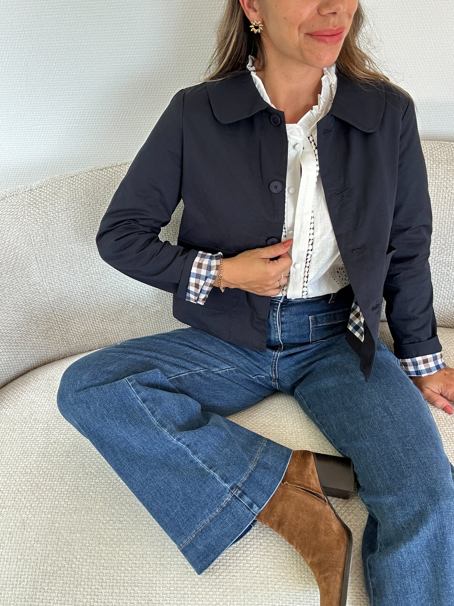 Trench court Claudie bleu marine