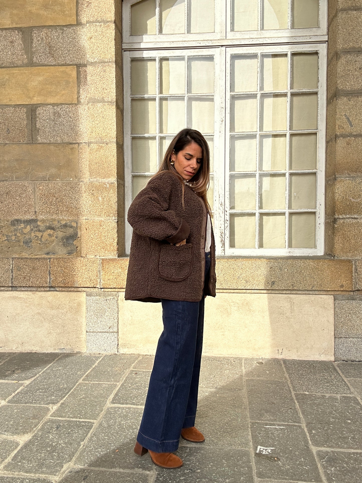 Veste moumoute Esmée marron