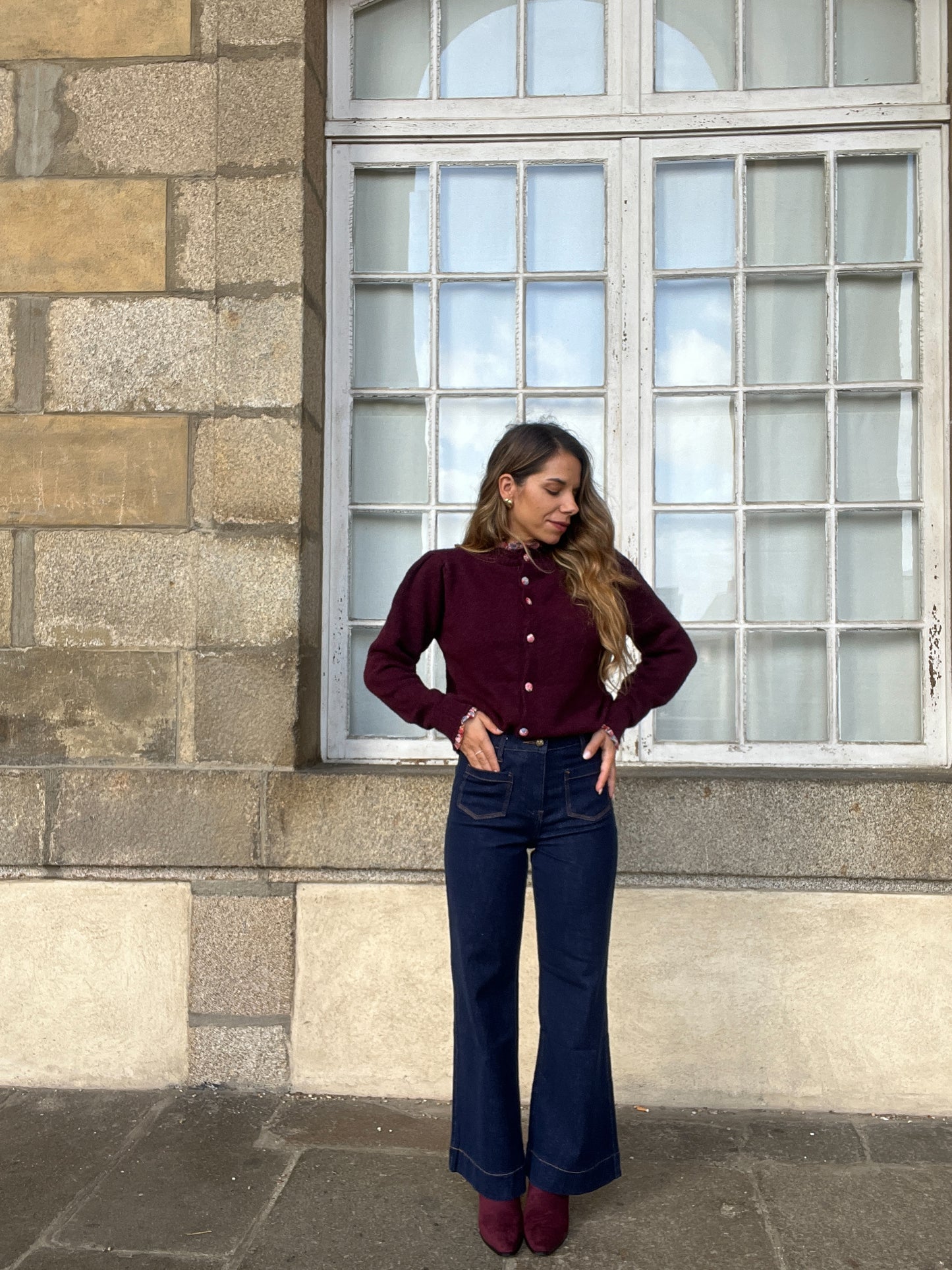 Cardigan Liberty Alma bordeaux