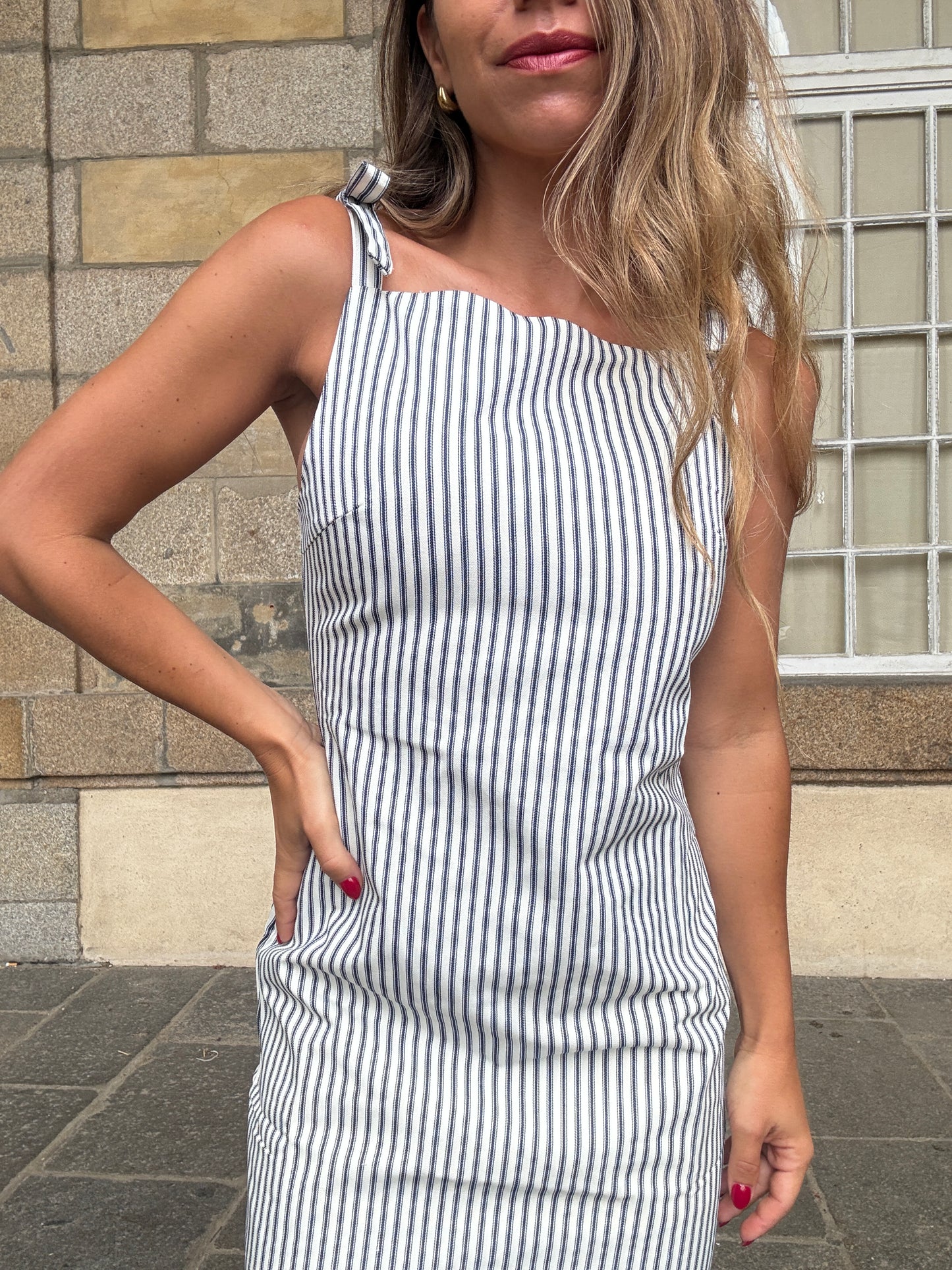 Robe rayée Sixtine bleu marine