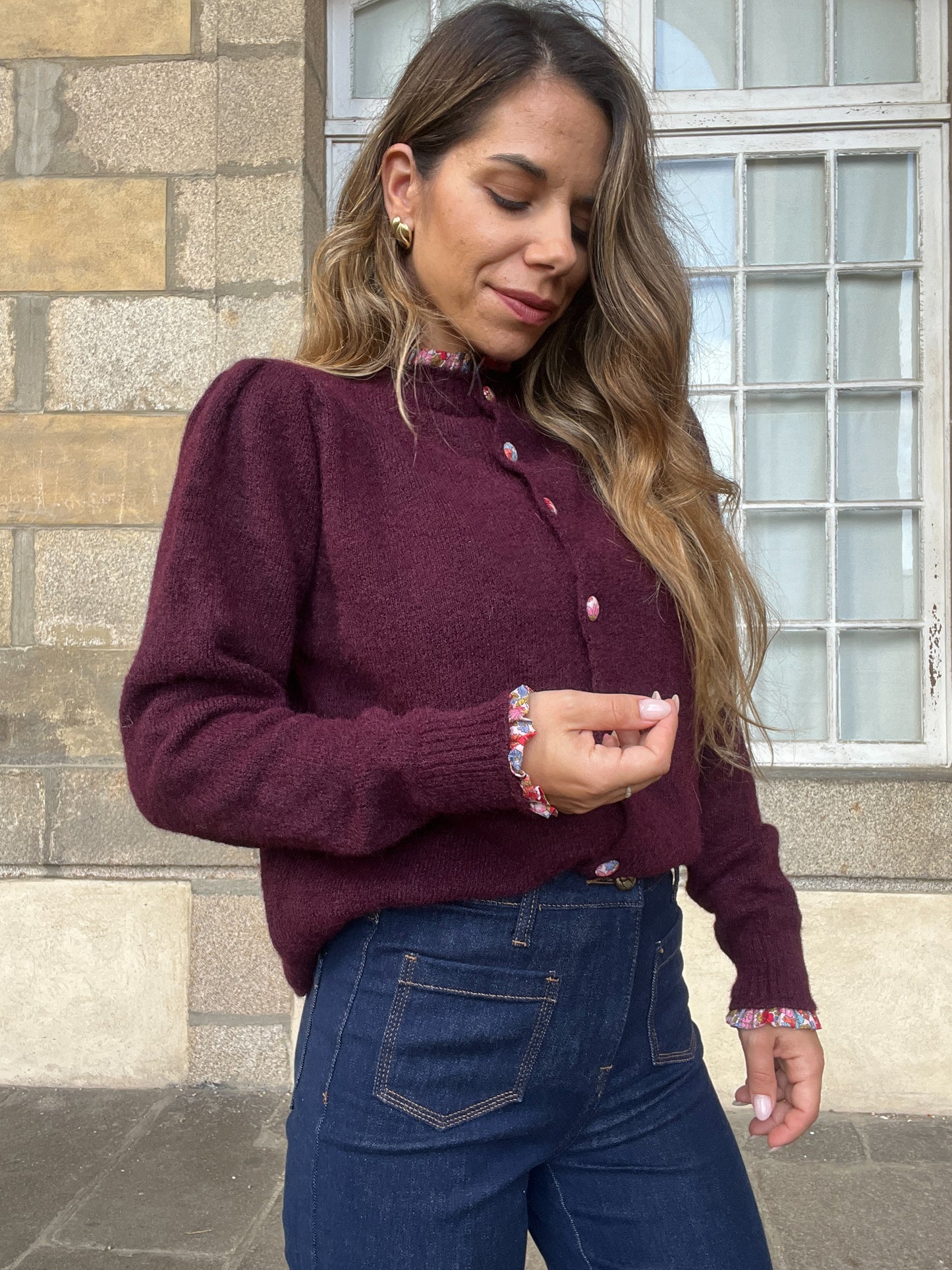 Cardigan Liberty Alma bordeaux