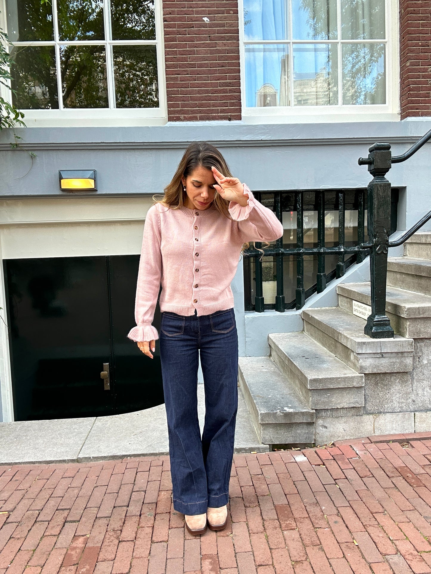 Cardigan doux rose Gaby