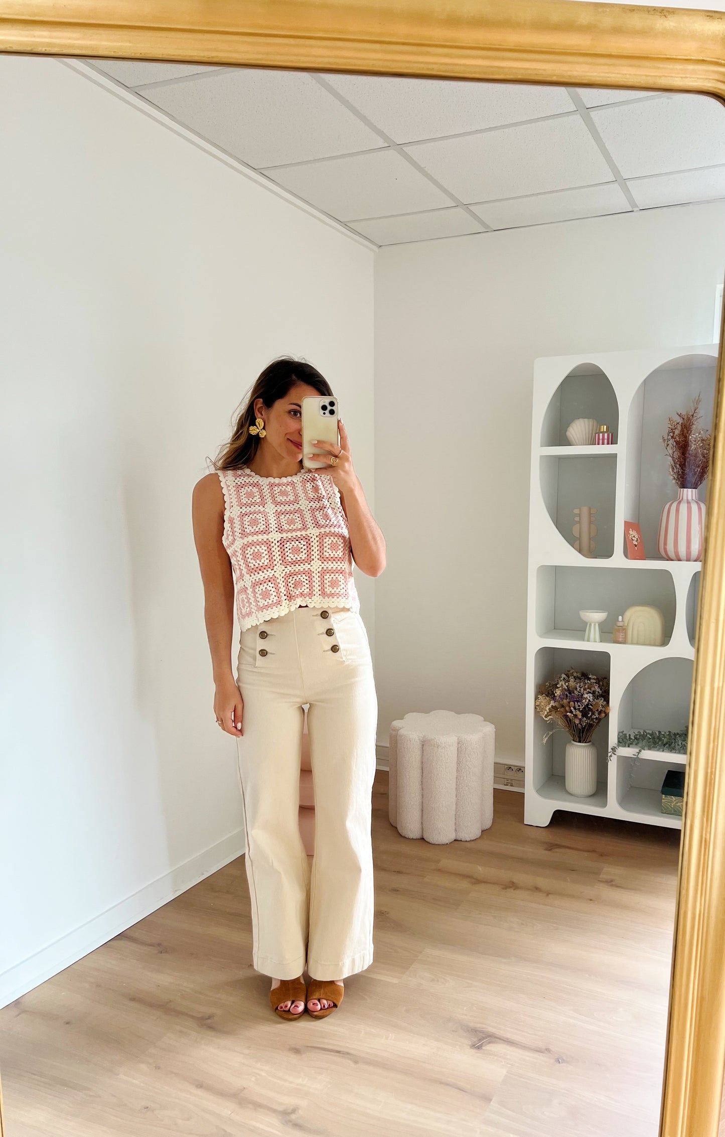Top en crochet Lucia rose