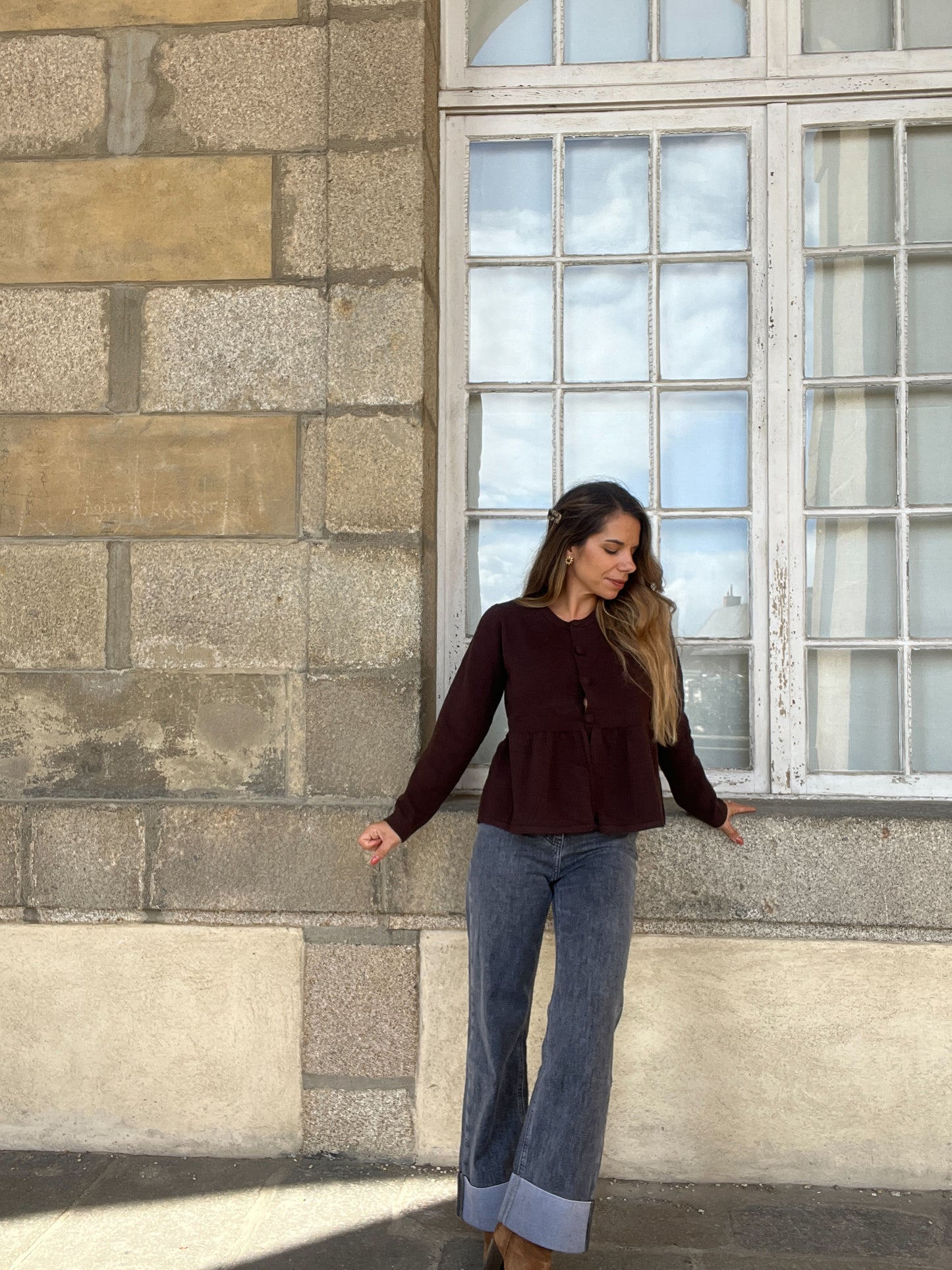 Blouse en maille Eva chocolat