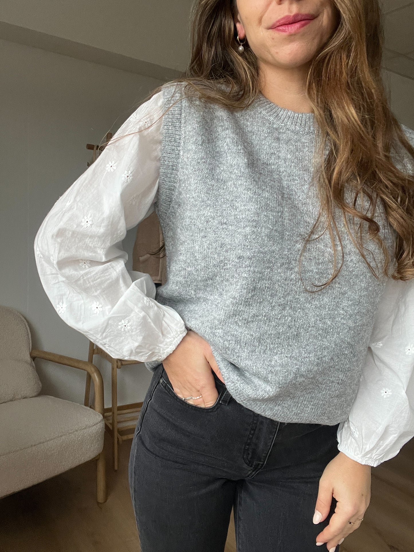 Pull sans manche tout doux Emma