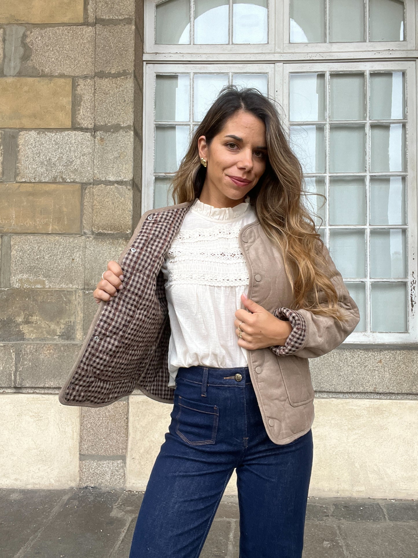 Veste matelassée marron Clara
