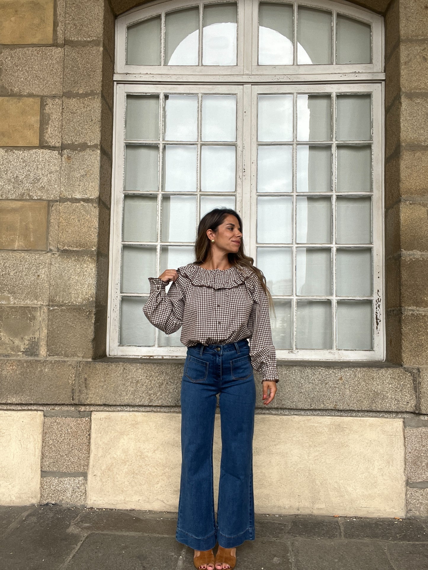 Blouse vichy Capucine marron