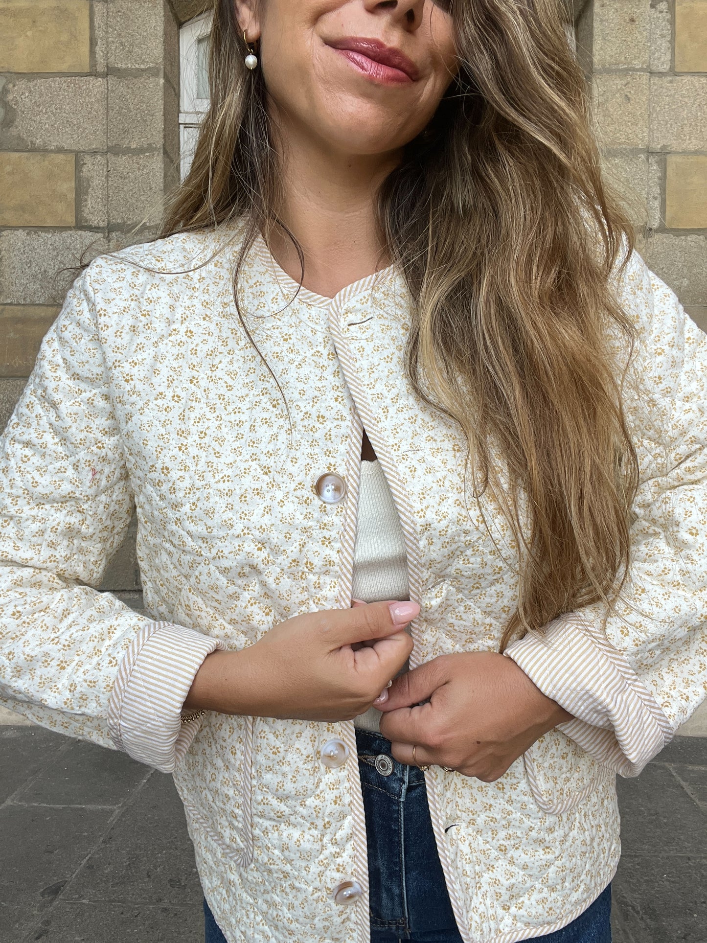 Veste matelassée liberty jaune Alma