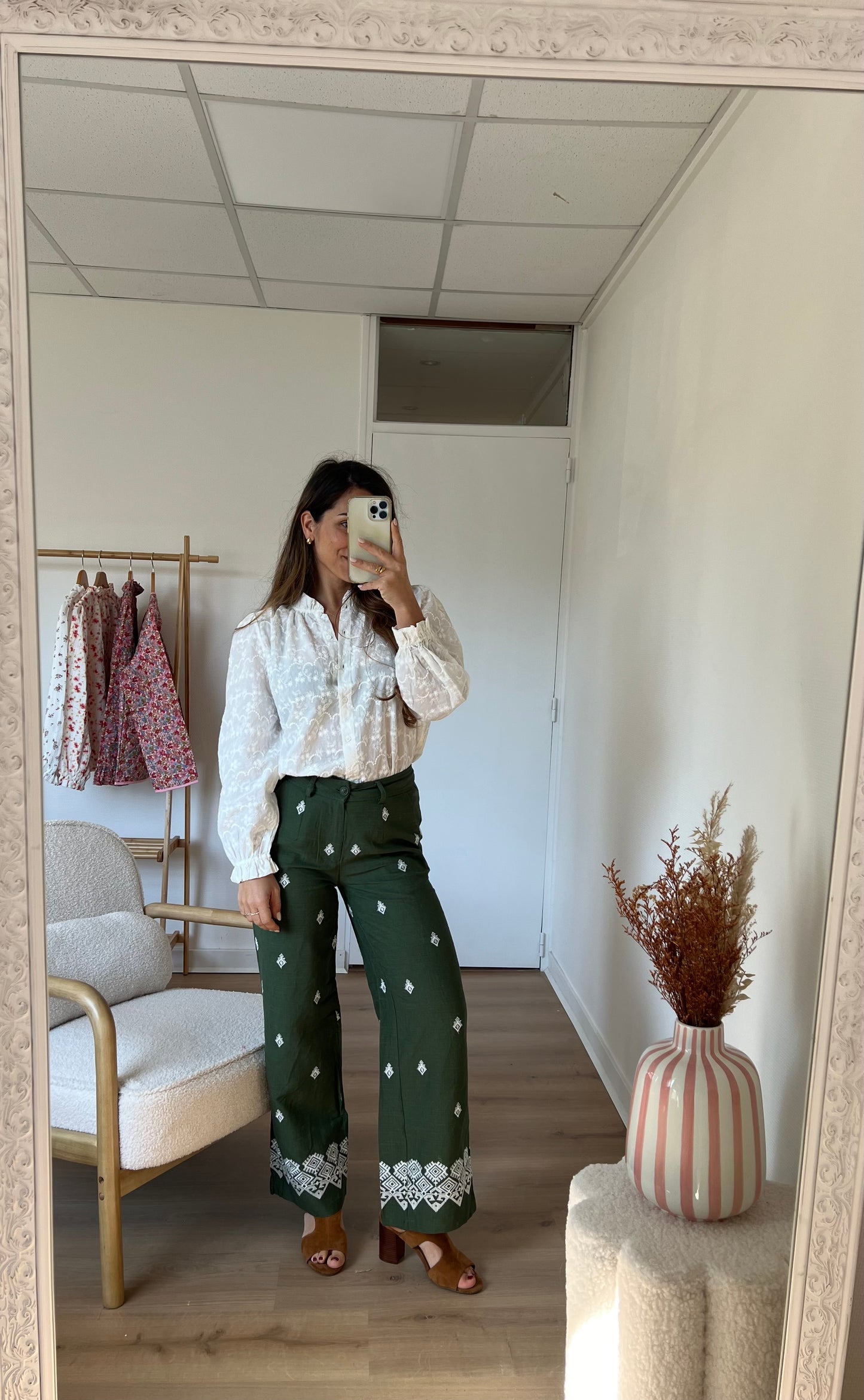 Pantalon fluide Lola kaki
