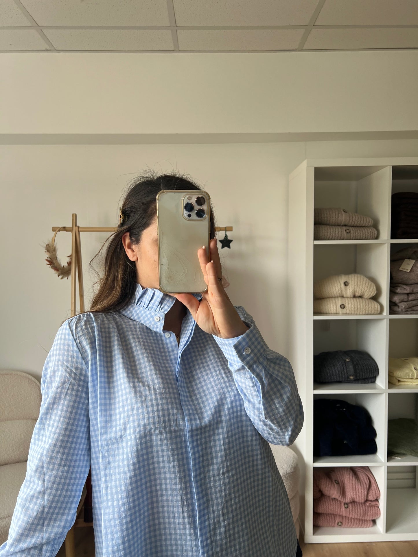 Chemise vichy bleue Albane