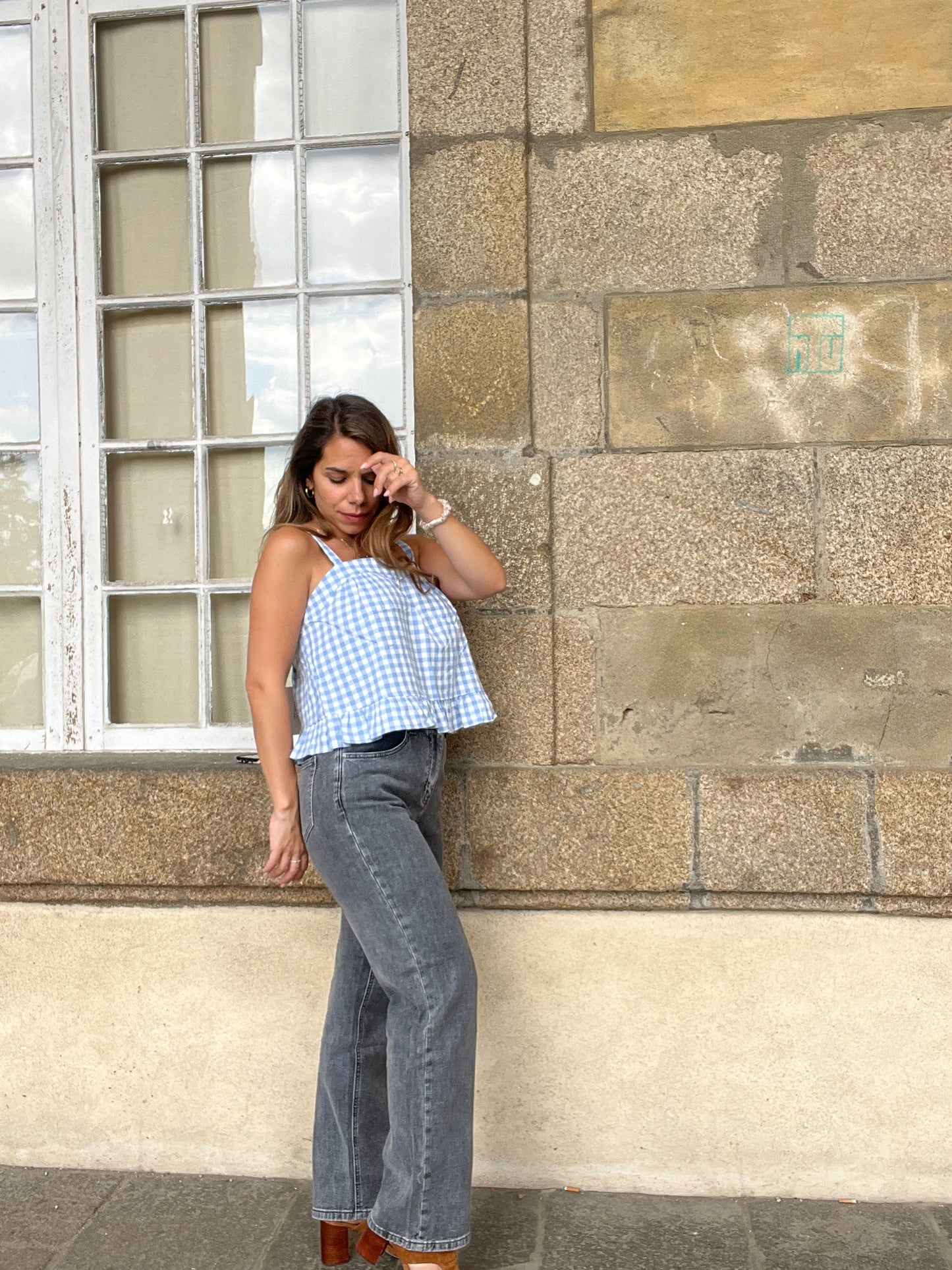 Jean droit Solange gris