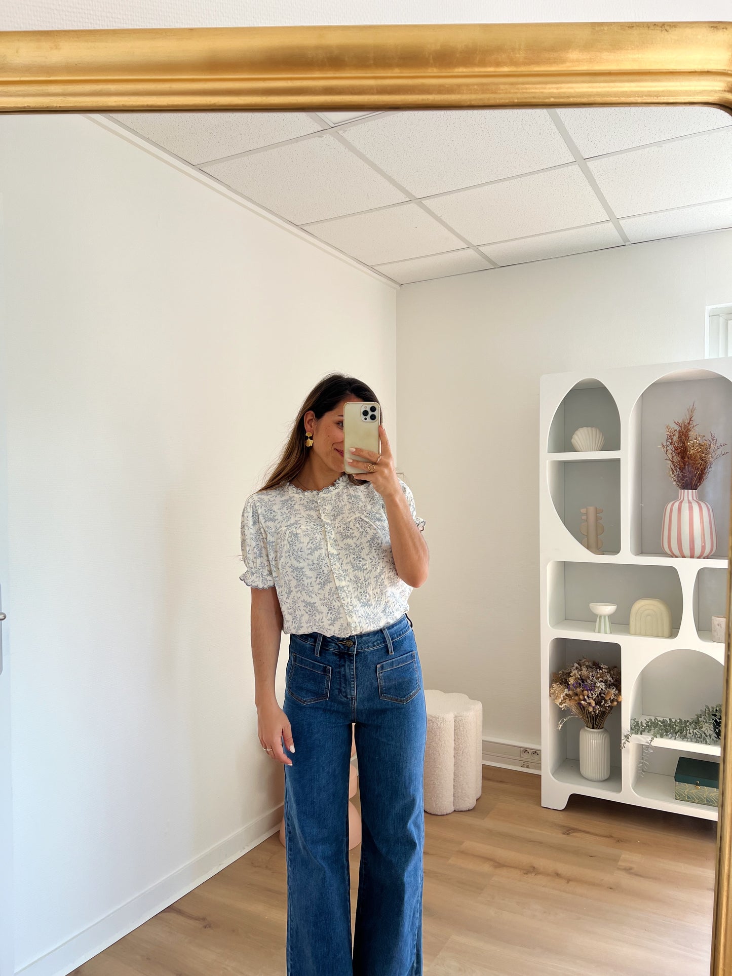 Blouse à manches courtes Mila bleue