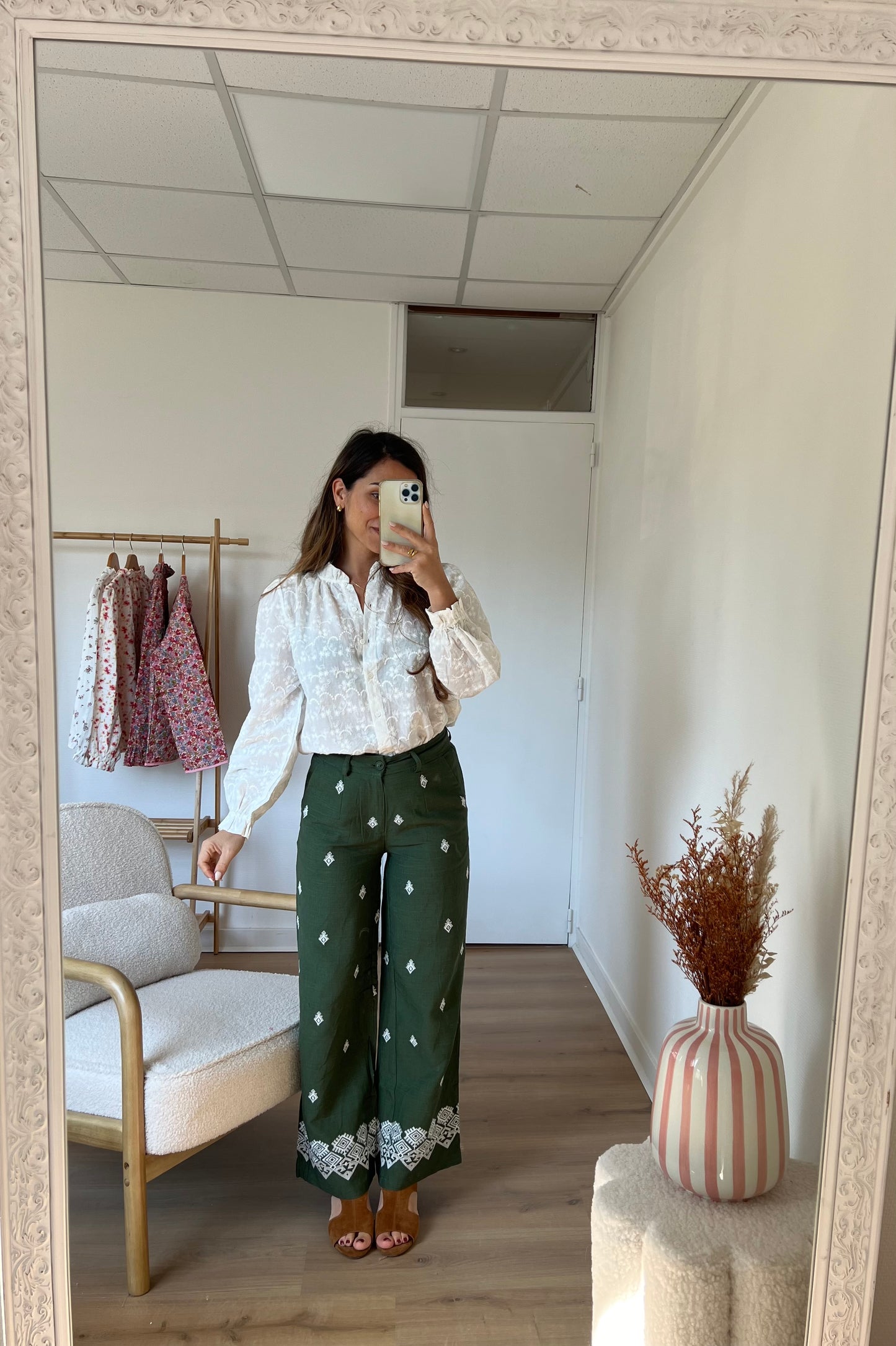 Pantalon fluide Lola kaki