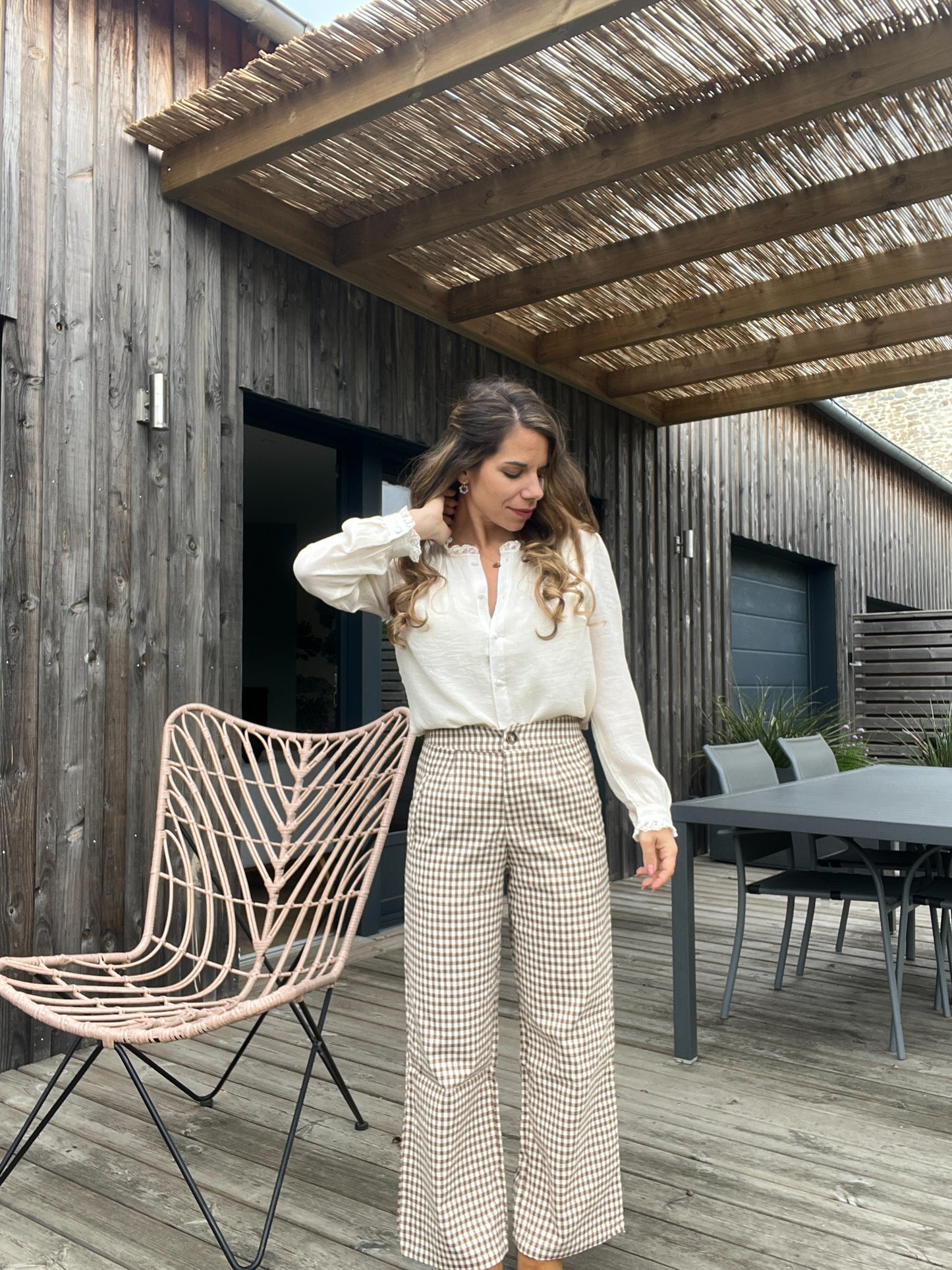 Pantalon Vichy Camel