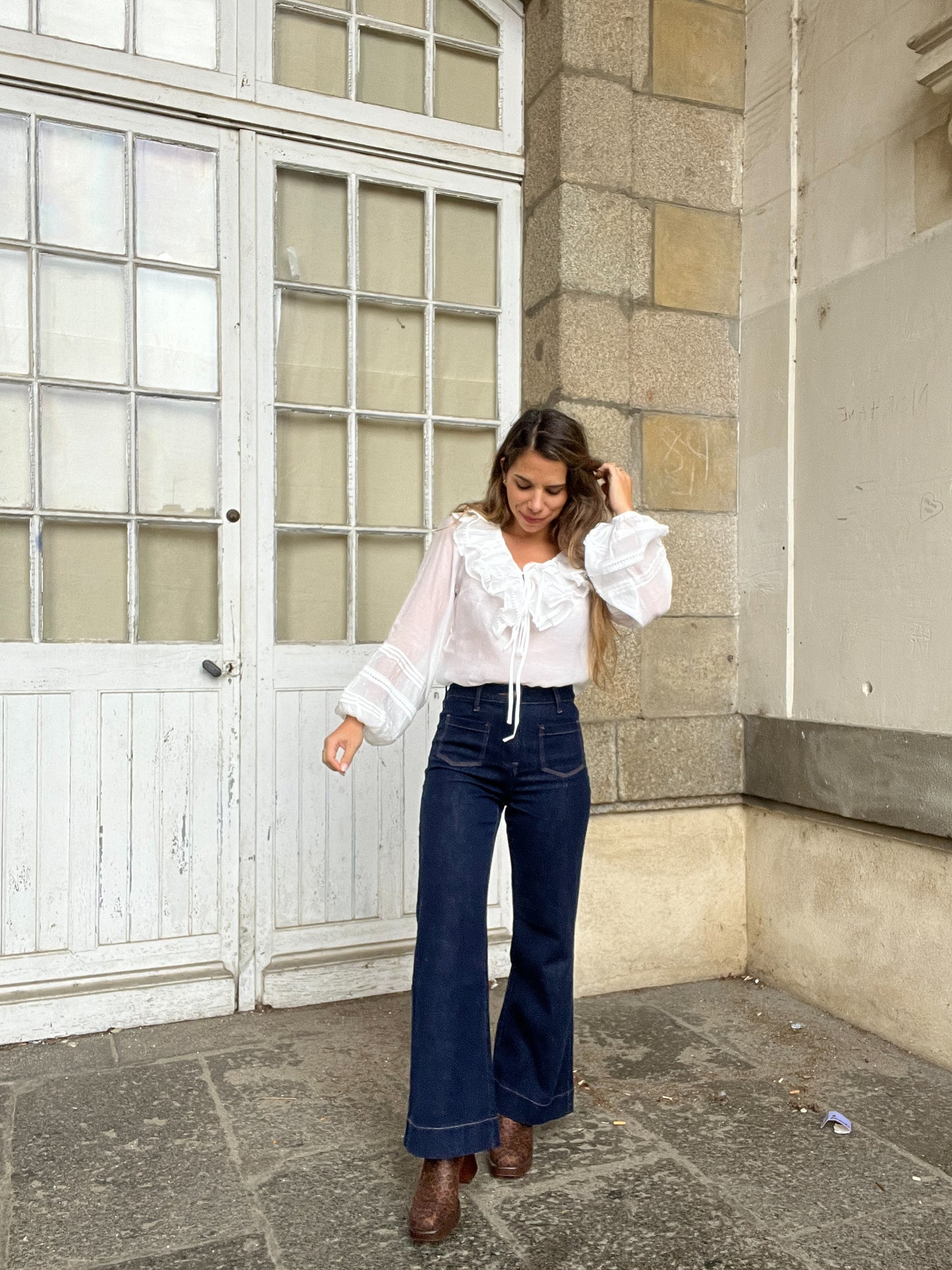 Blouse bohème volantée blanche Hazel