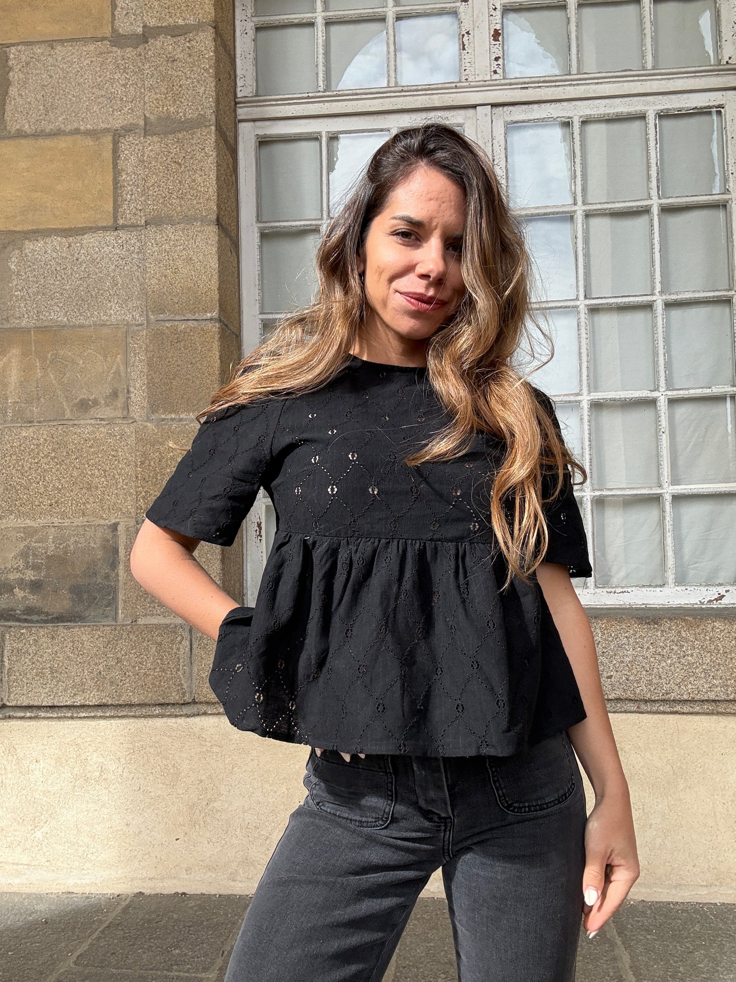 Top dentelle péplum Mira