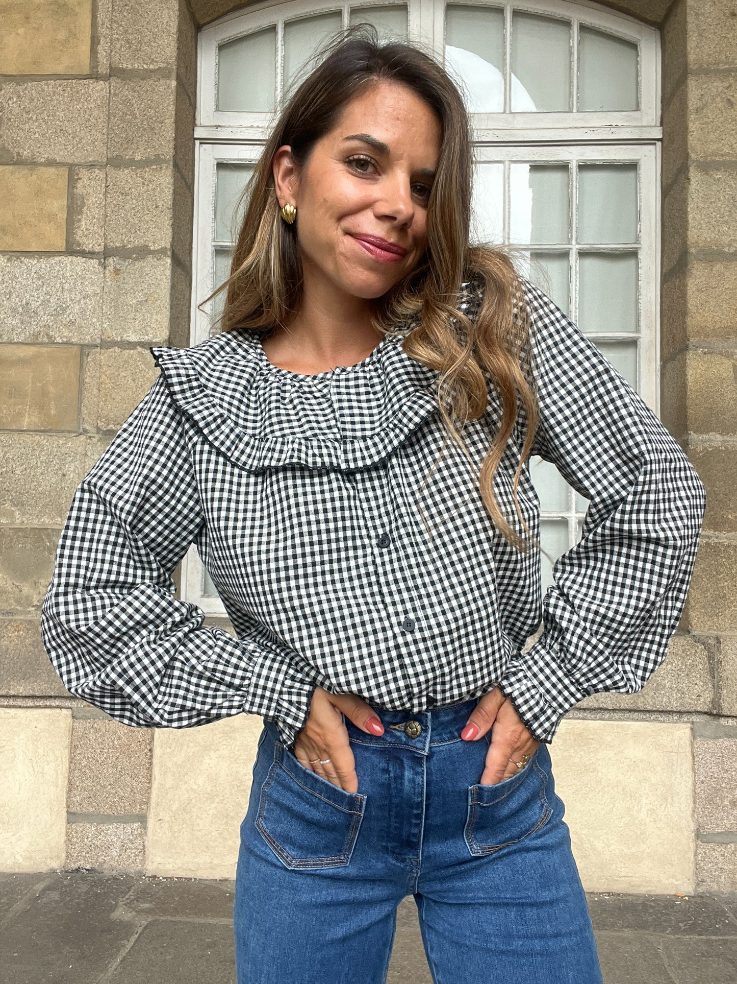 Blouse vichy Capucine noire