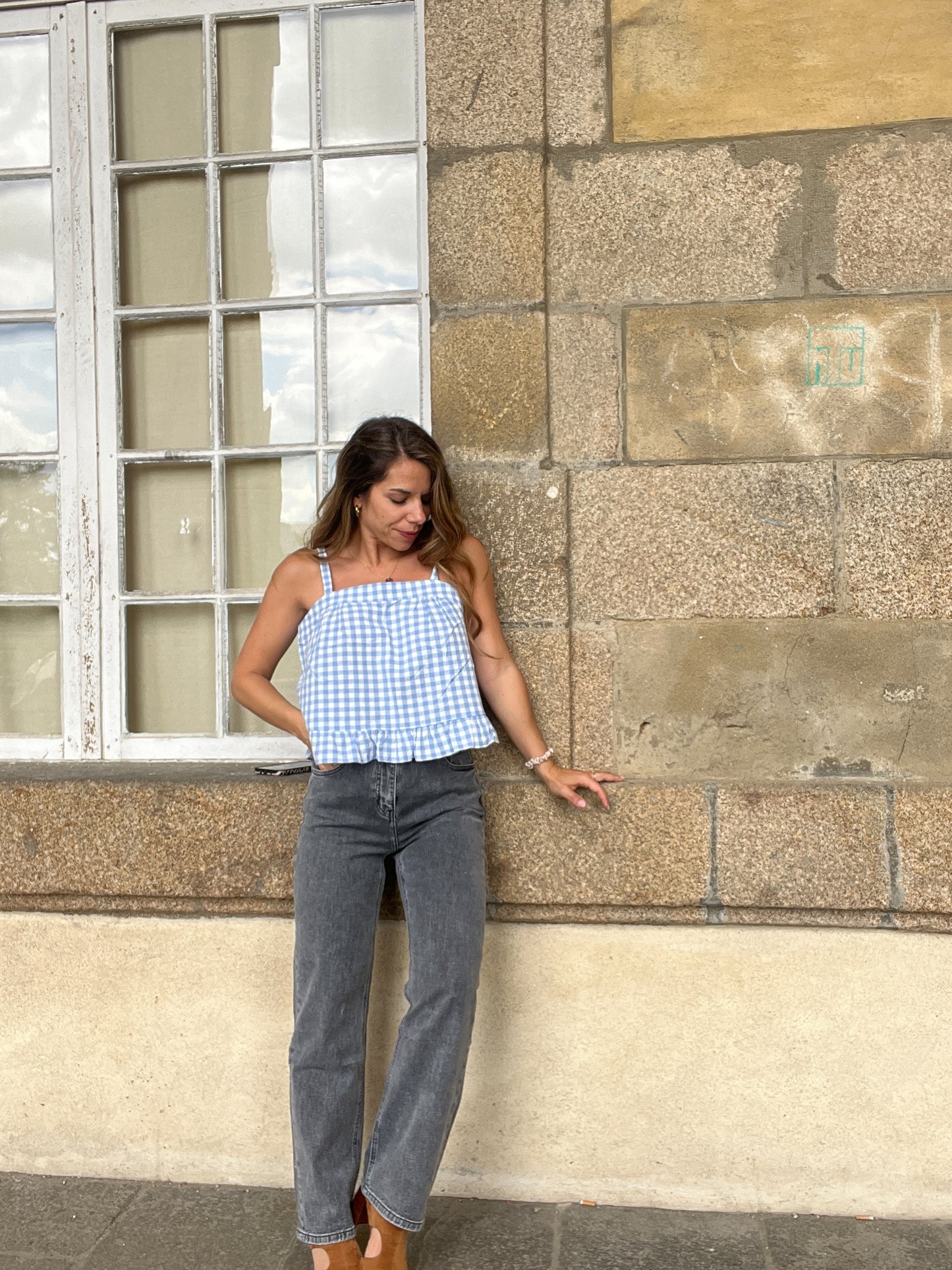 Jean droit Solange gris