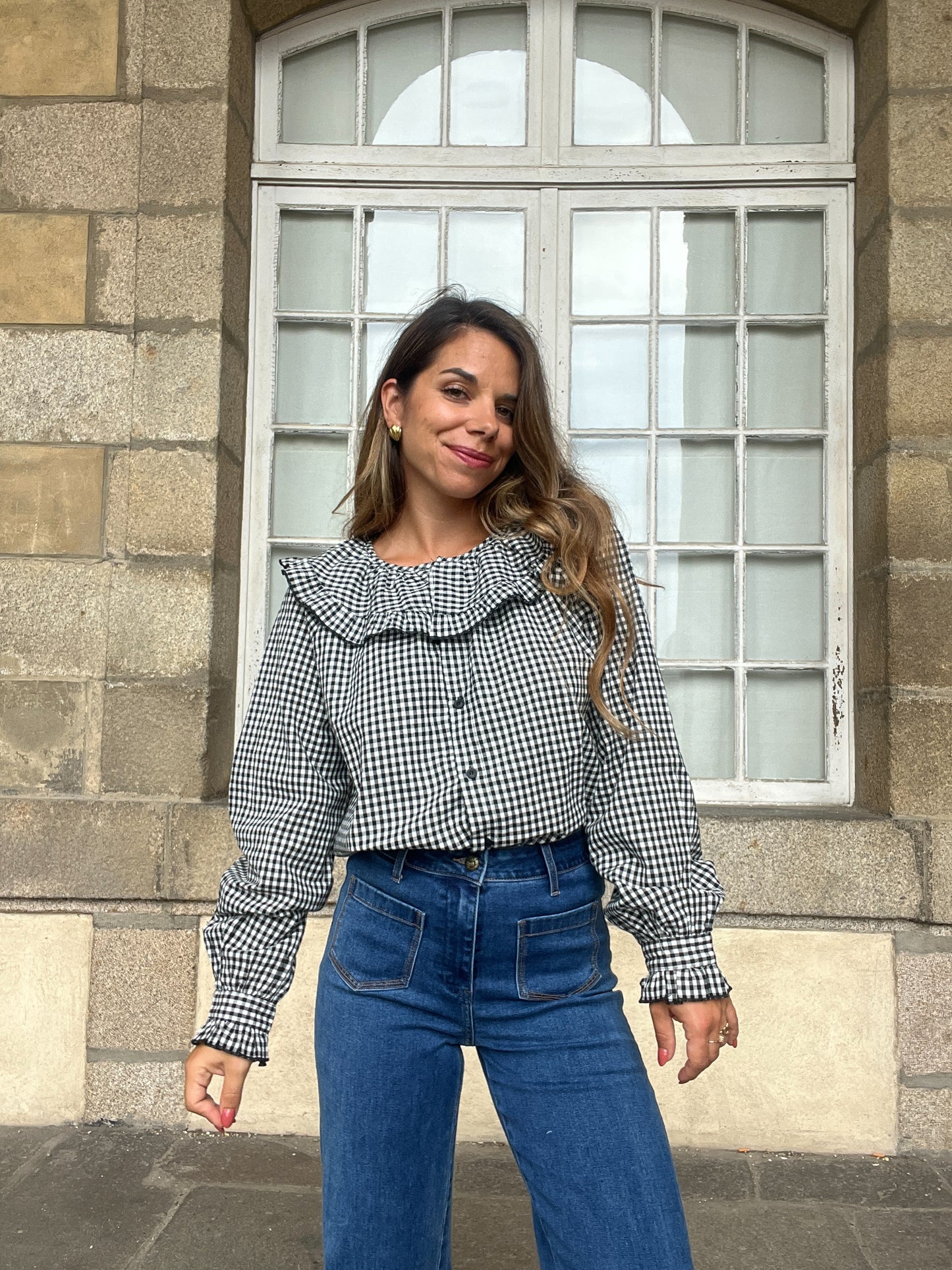 Blouse vichy Capucine noire