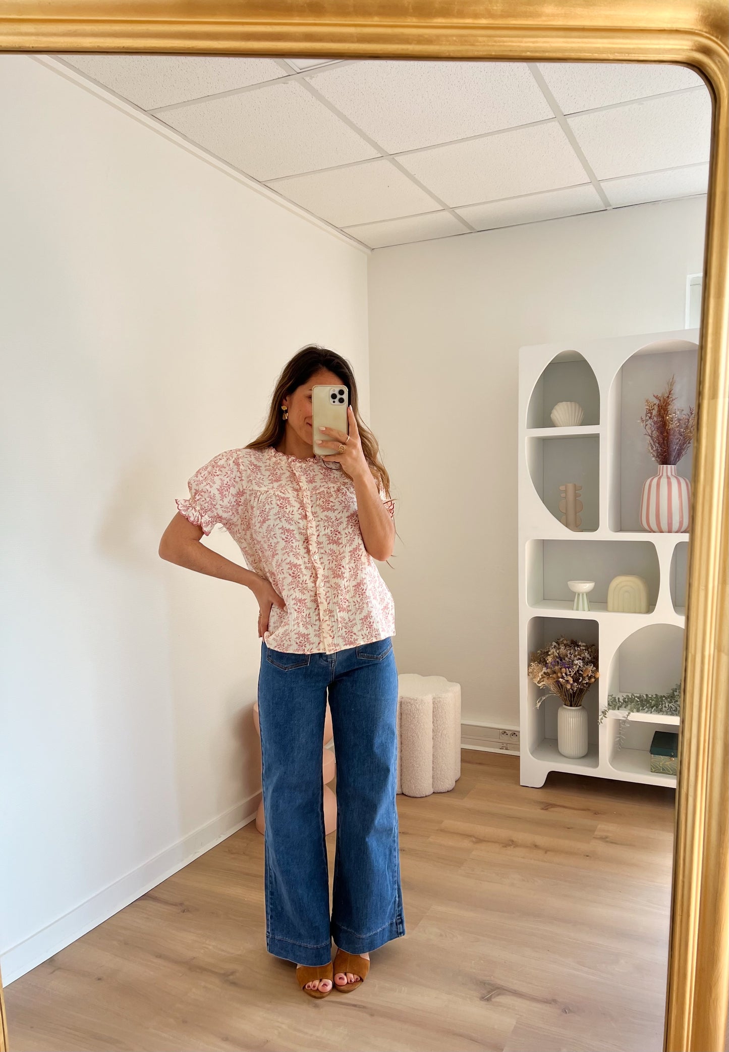 Blouse à manches courtes Mila rose