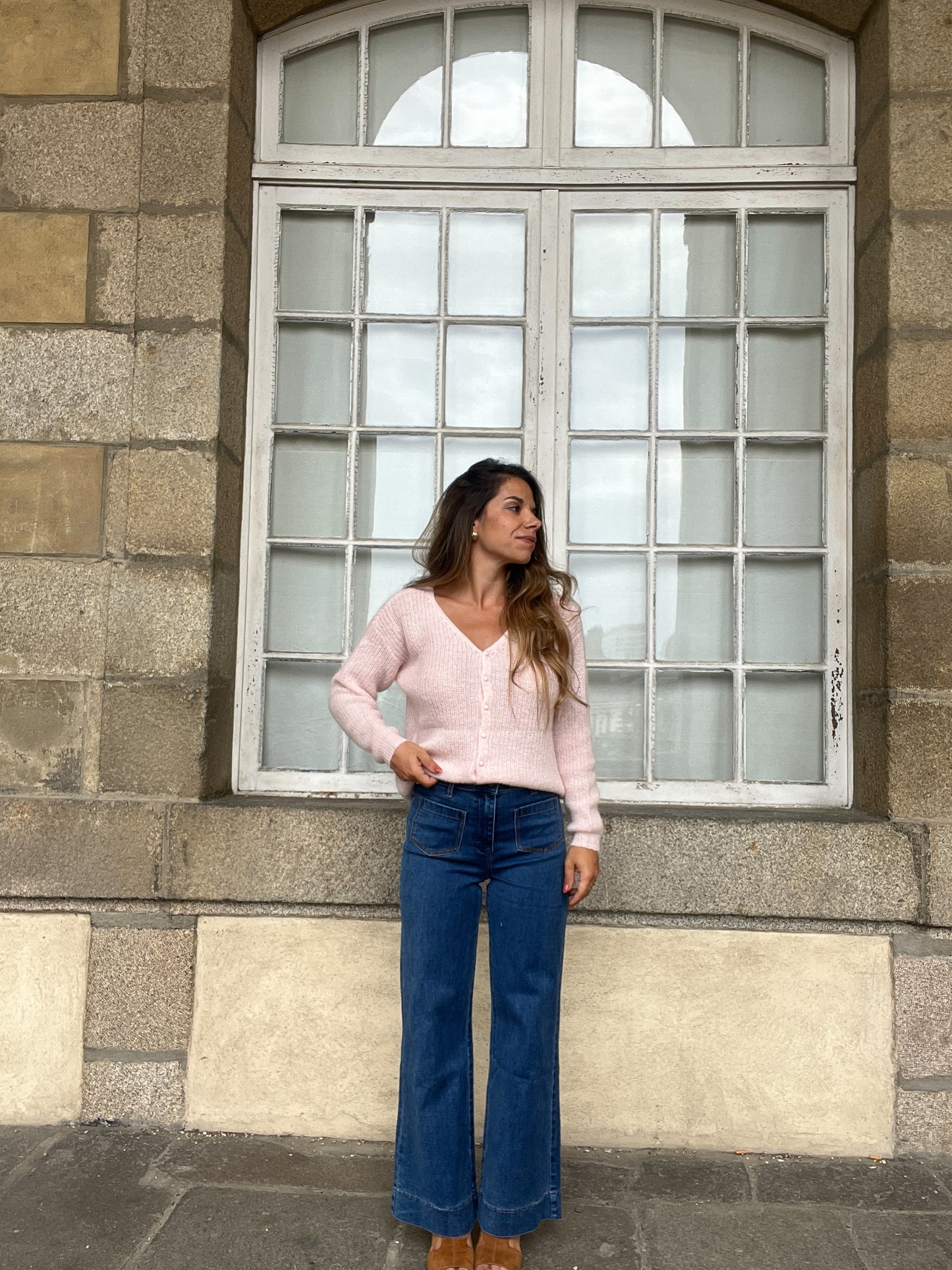 Cardigan en laine rose Alice