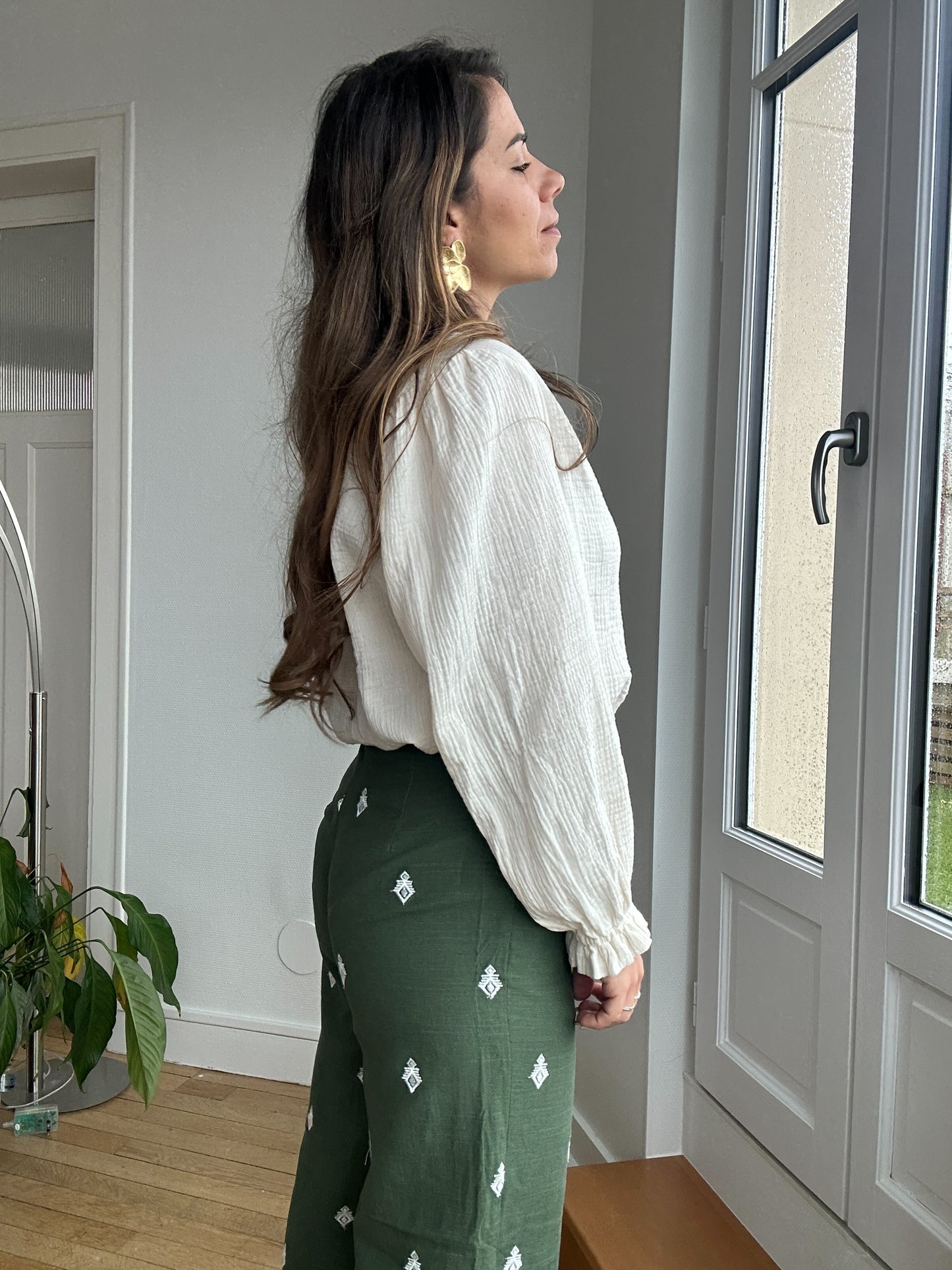Pantalon fluide Lola kaki
