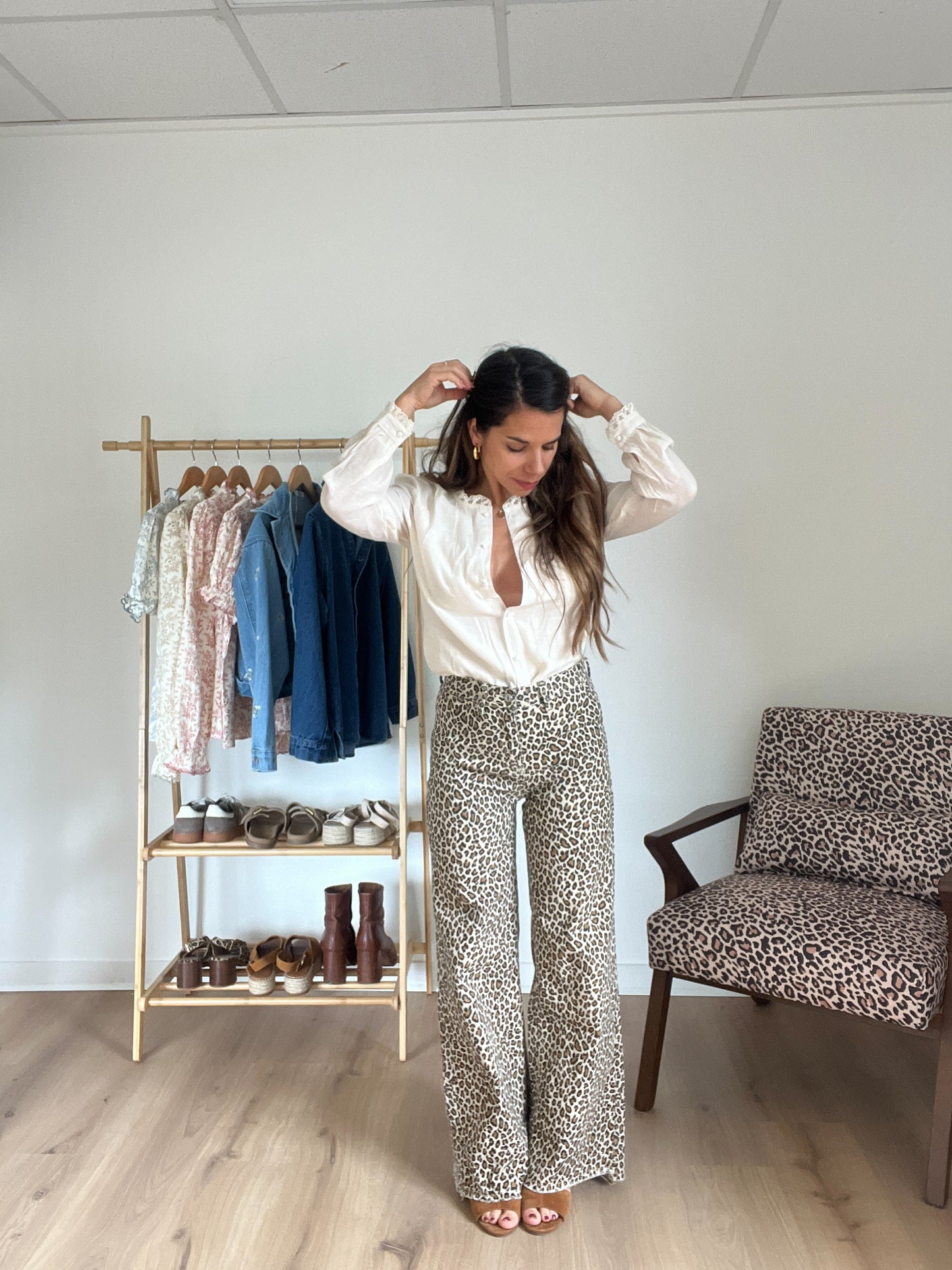 Jean flare léopard Alix
