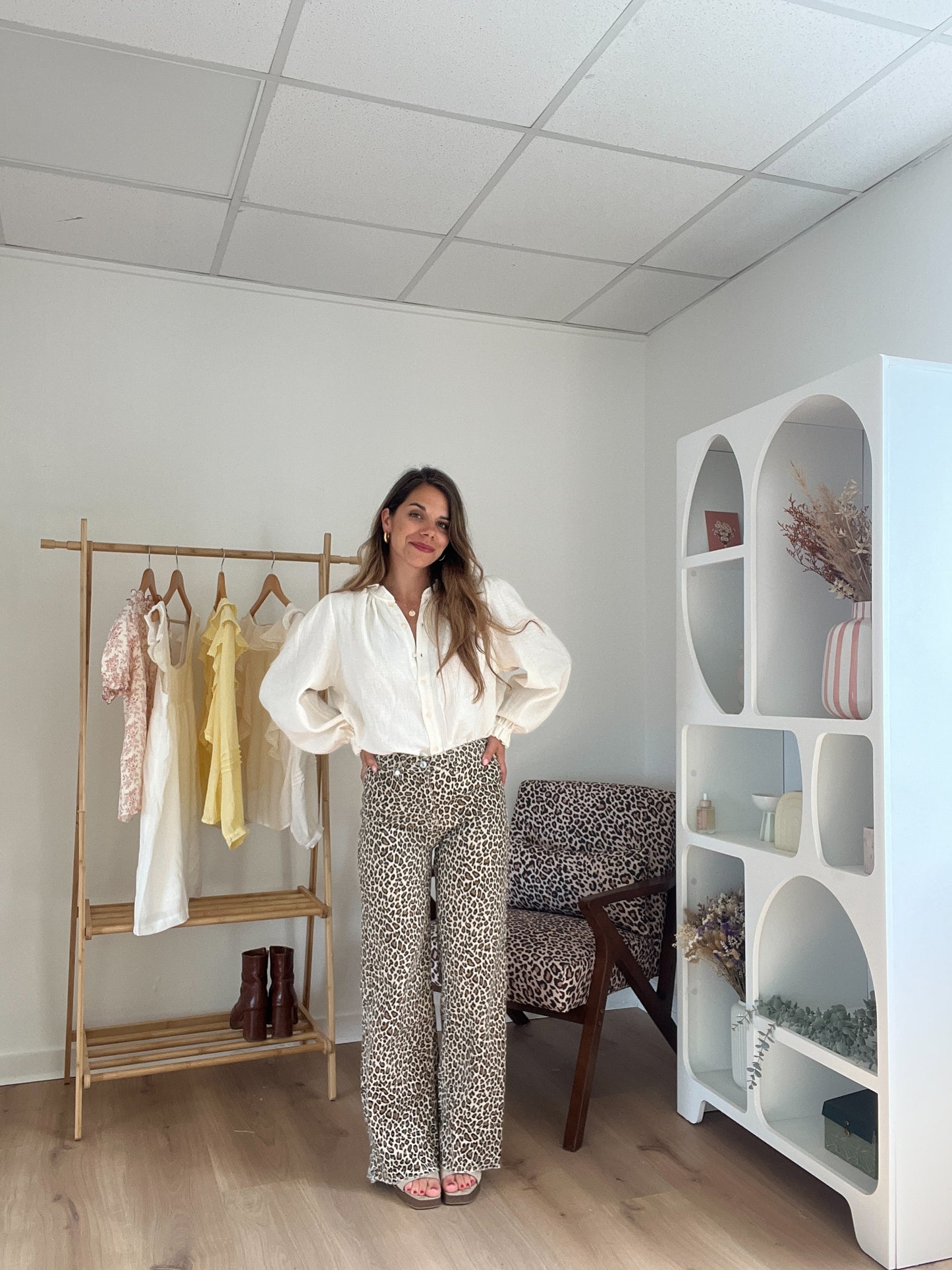 Jean flare léopard Alix