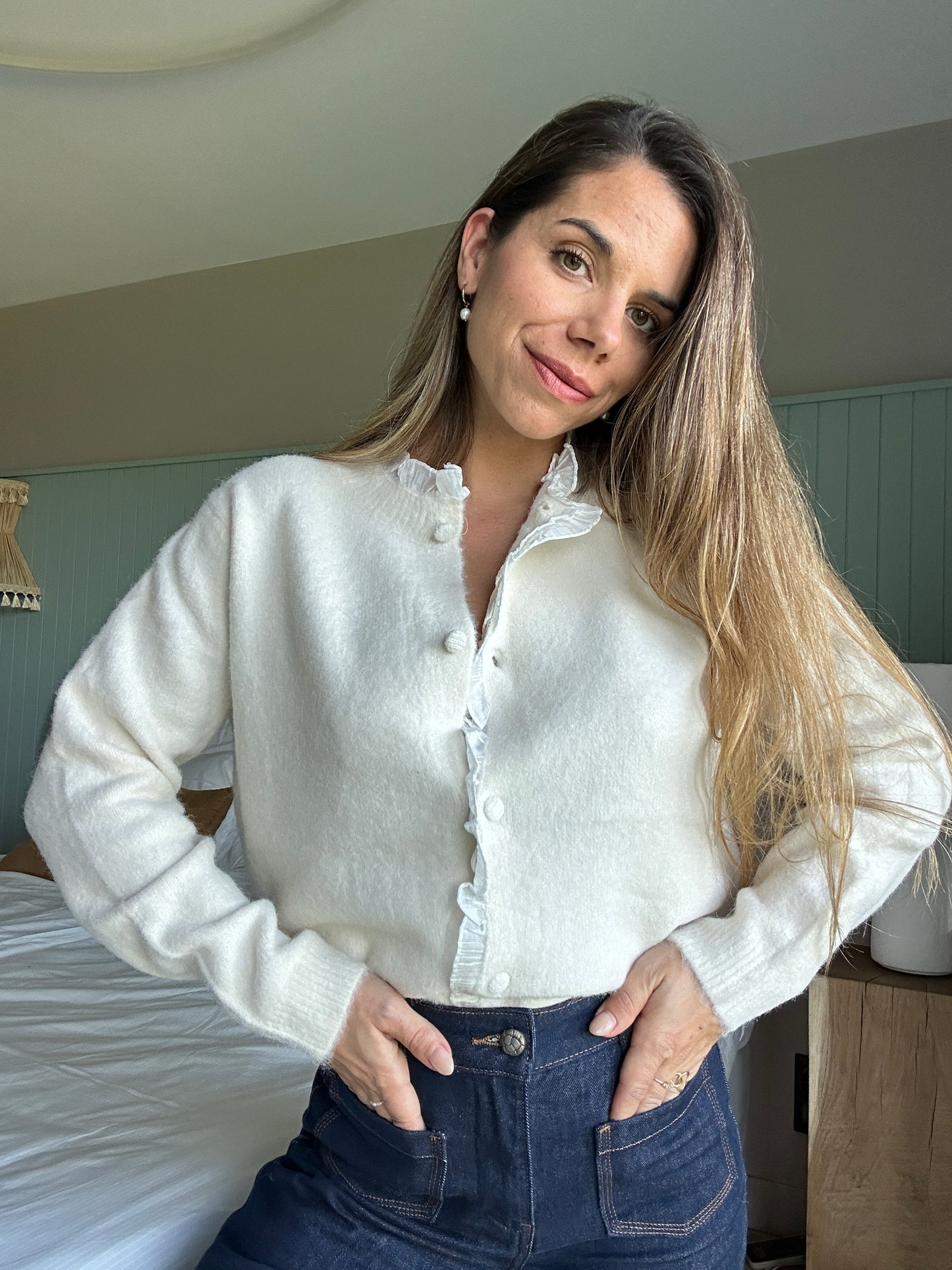 Cardigan avec des détails en voile Isaure