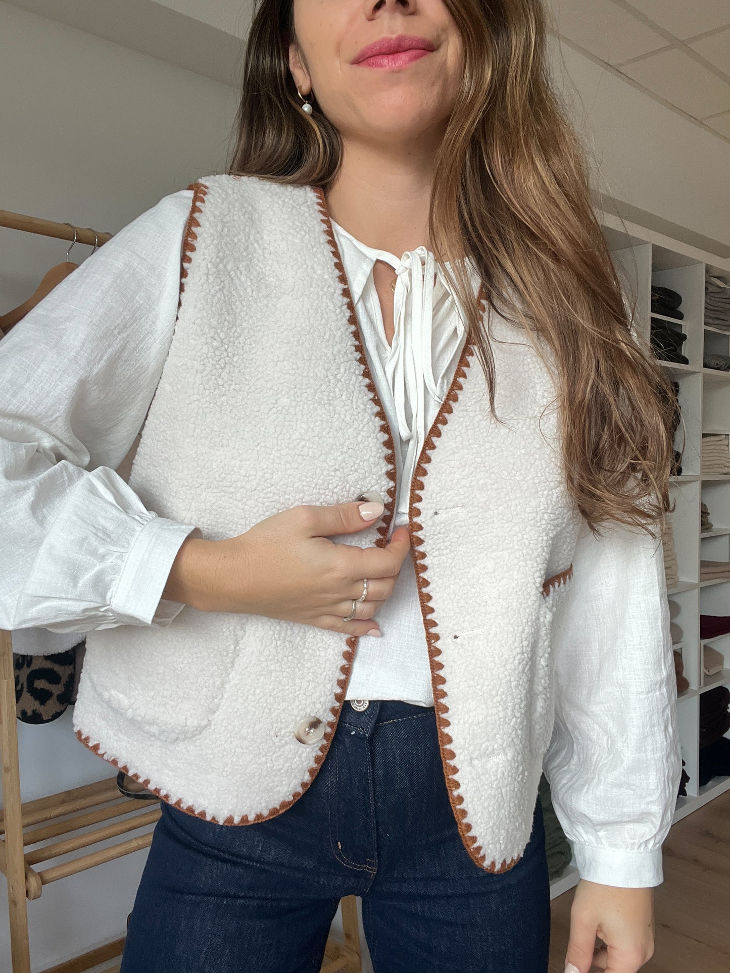 Gilet berger Perrine camel