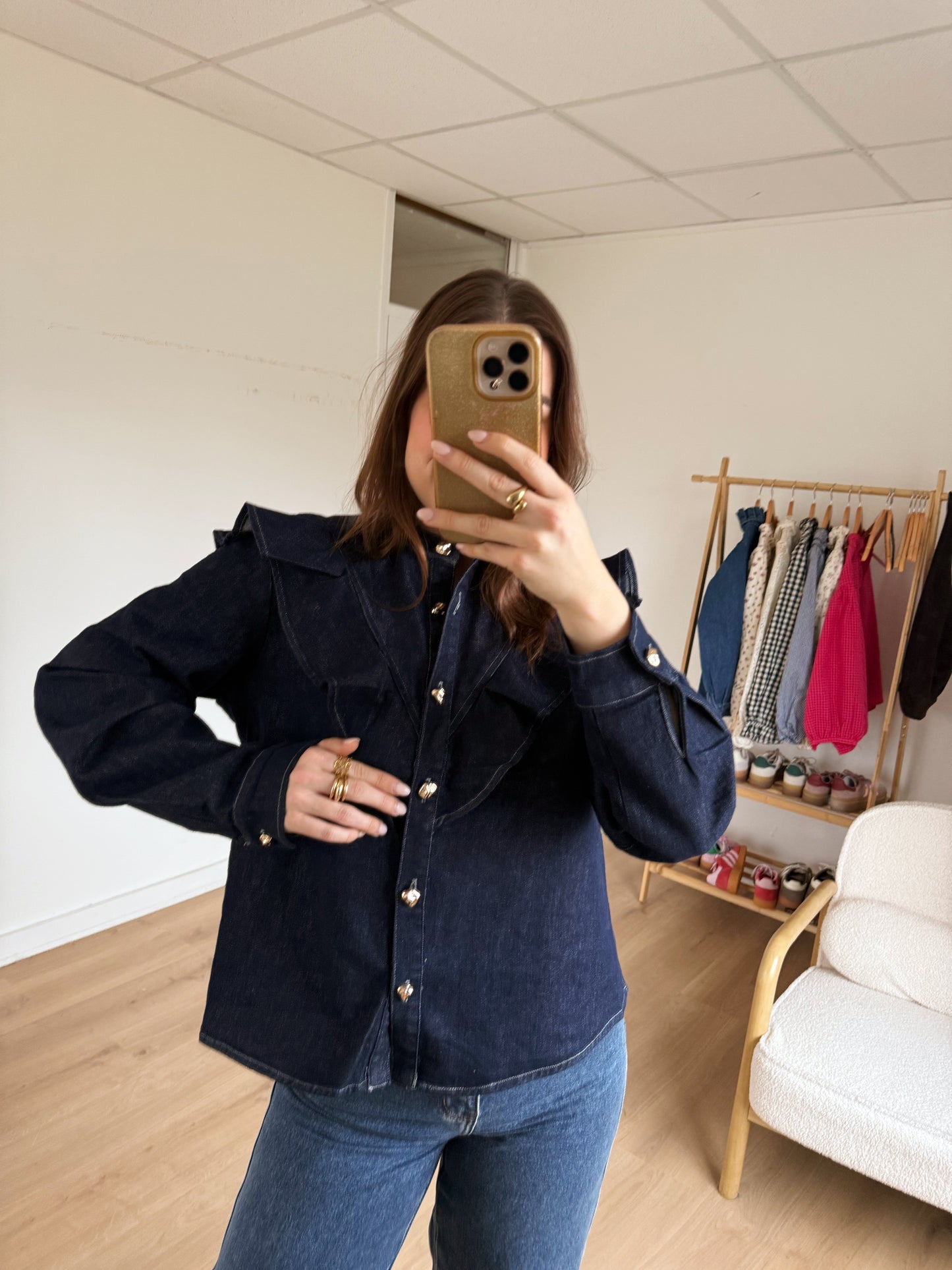 Chemise en jean à volants Elena