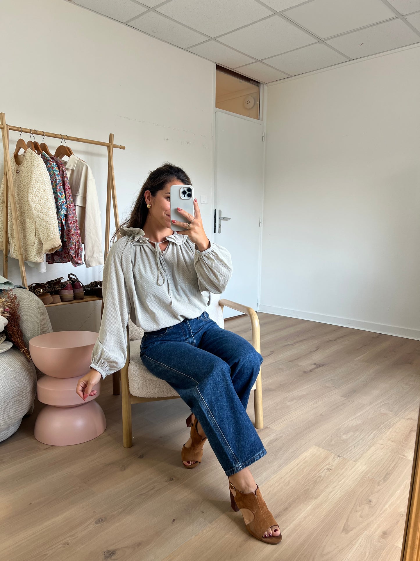 Blouse à col volanté Thelma