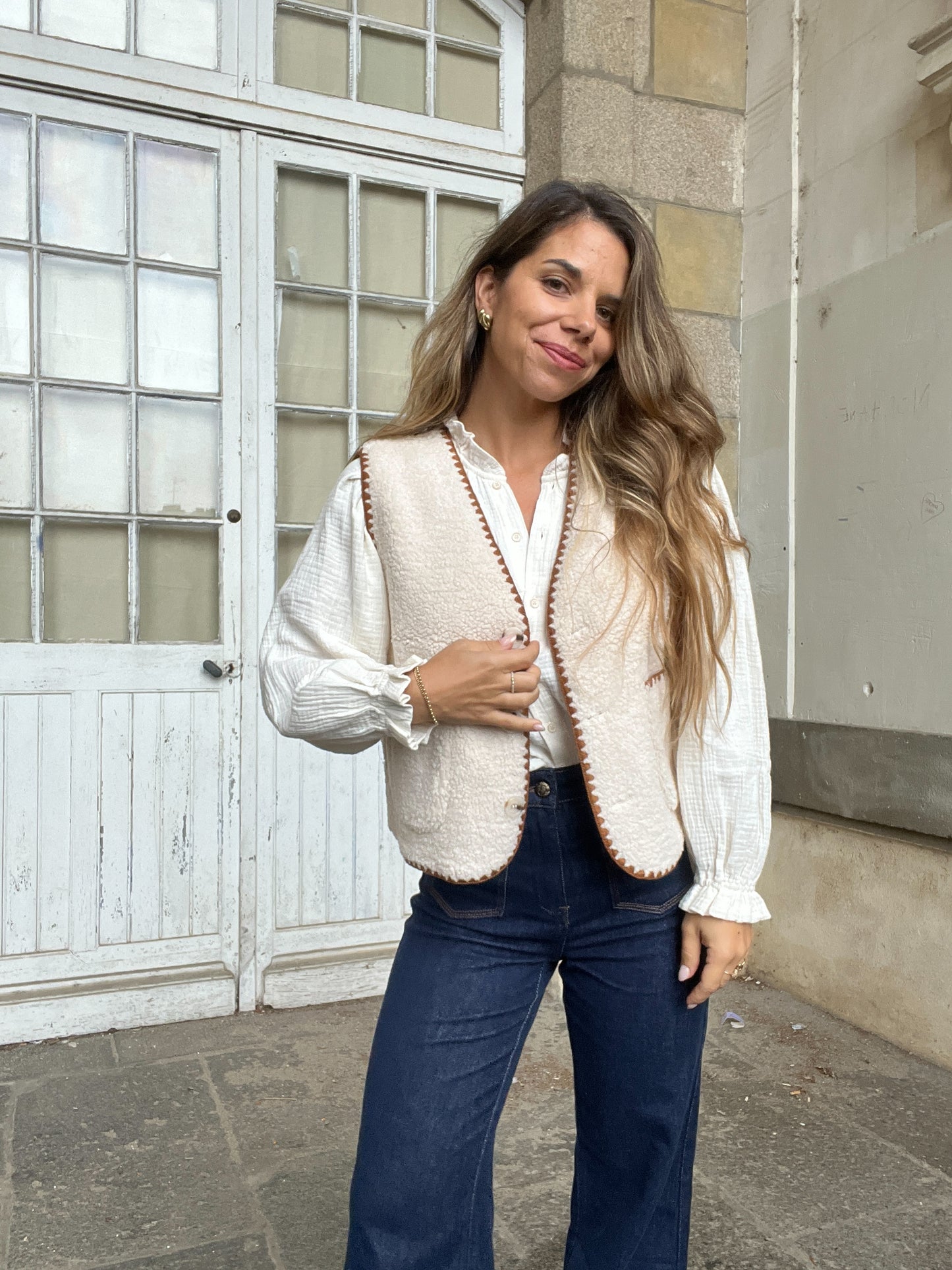 Gilet berger Perrine camel