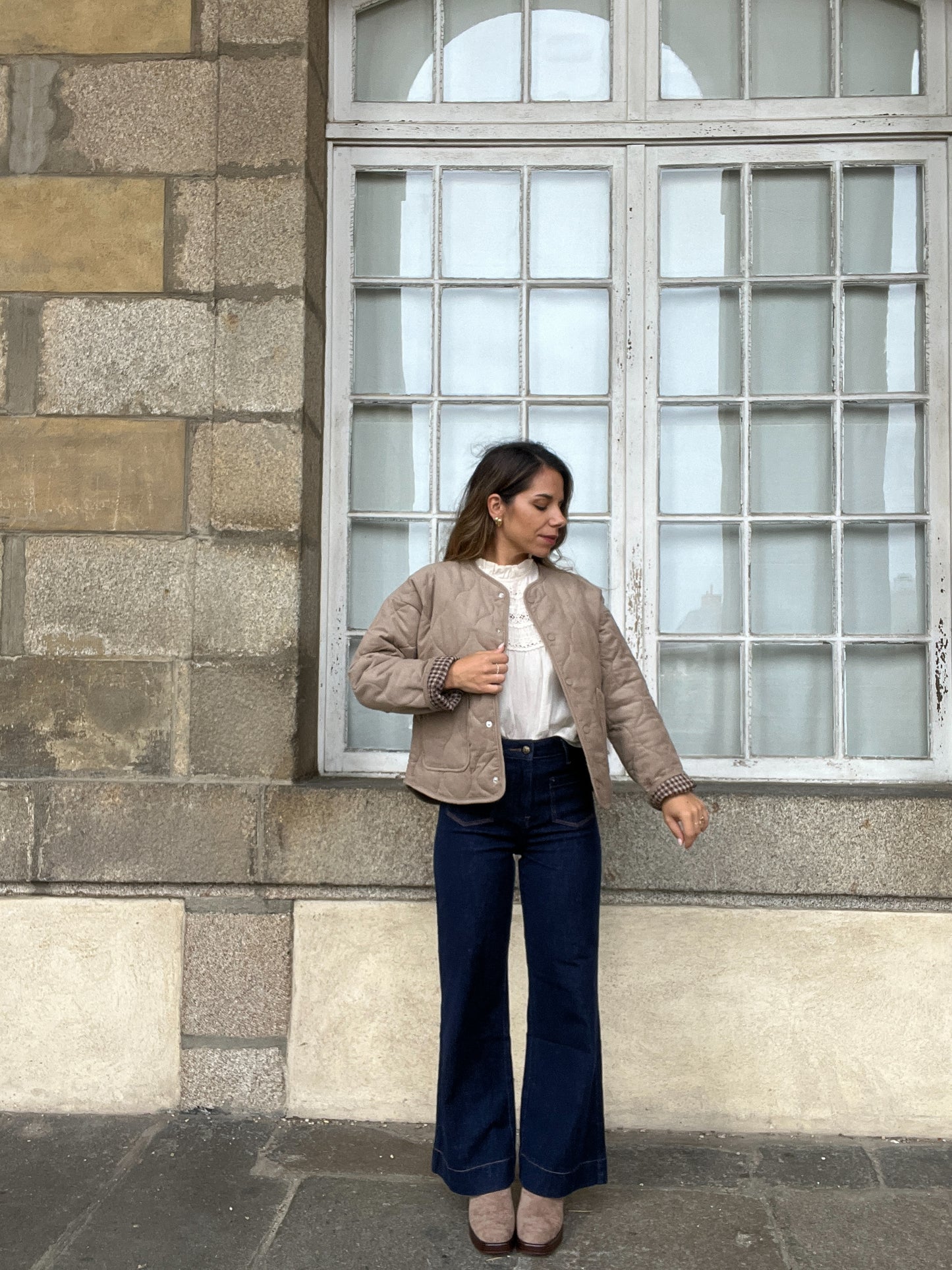 Veste matelassée marron Clara