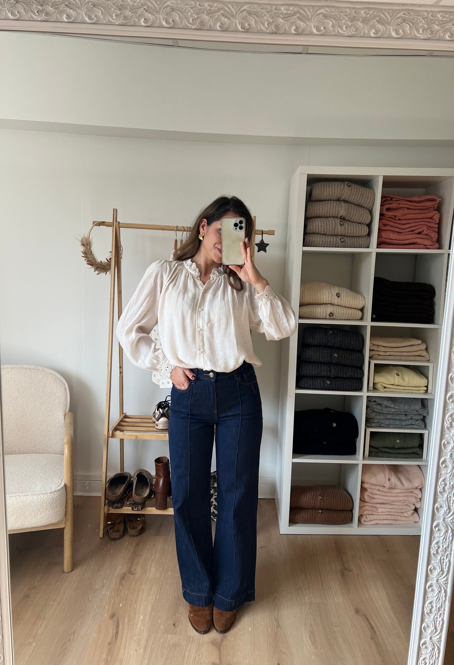 Blouse écrue brodée Maïwenn