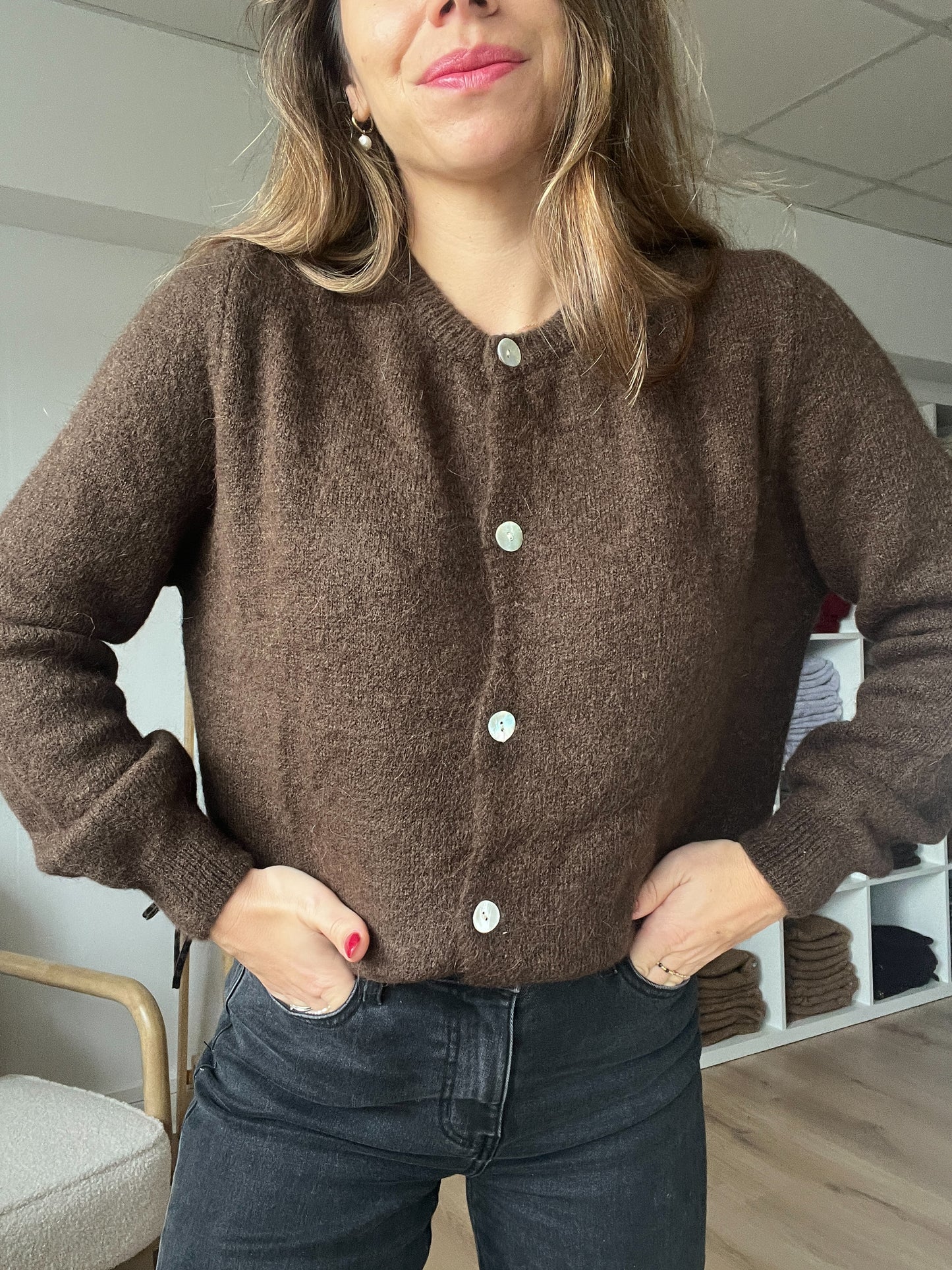 Maille en laine Léonie chocolat