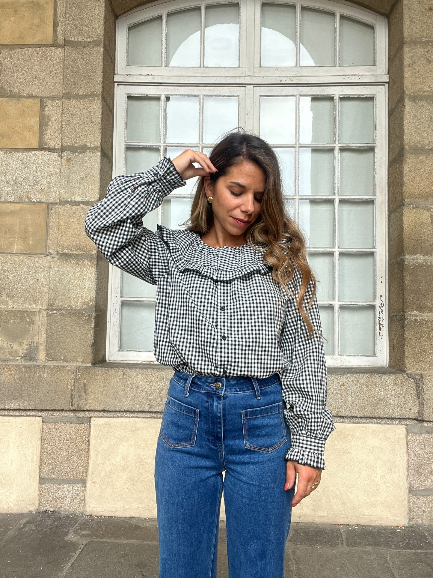 Blouse vichy Capucine noire