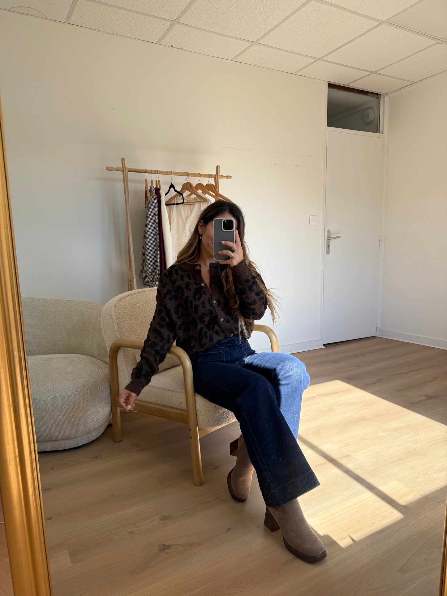Cardigan léopard Camille marron
