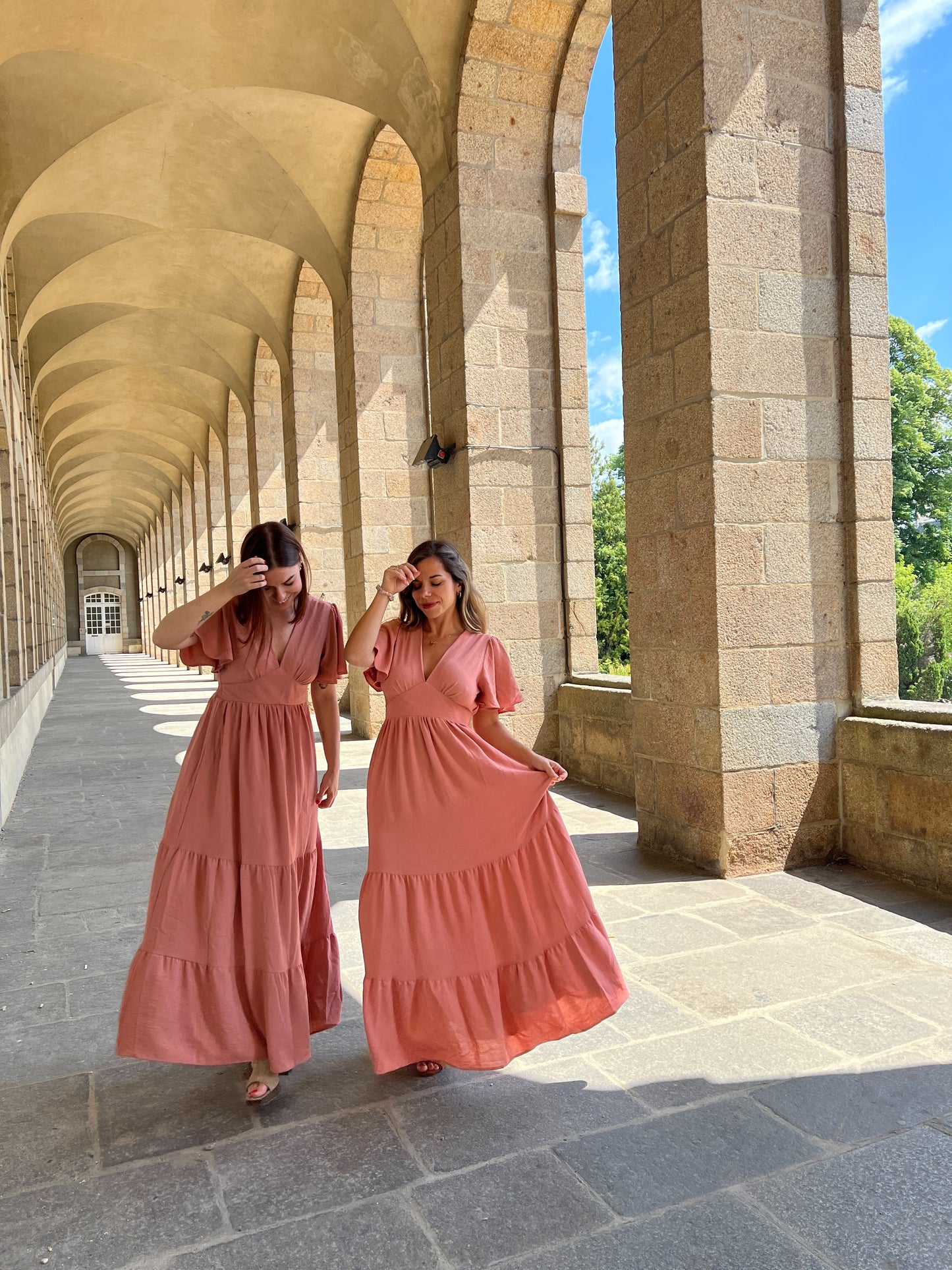 Robe longue Bella rose