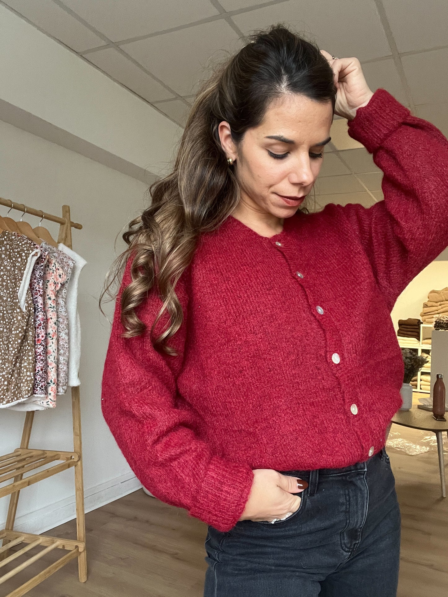 Cardigan Charlie bordeaux