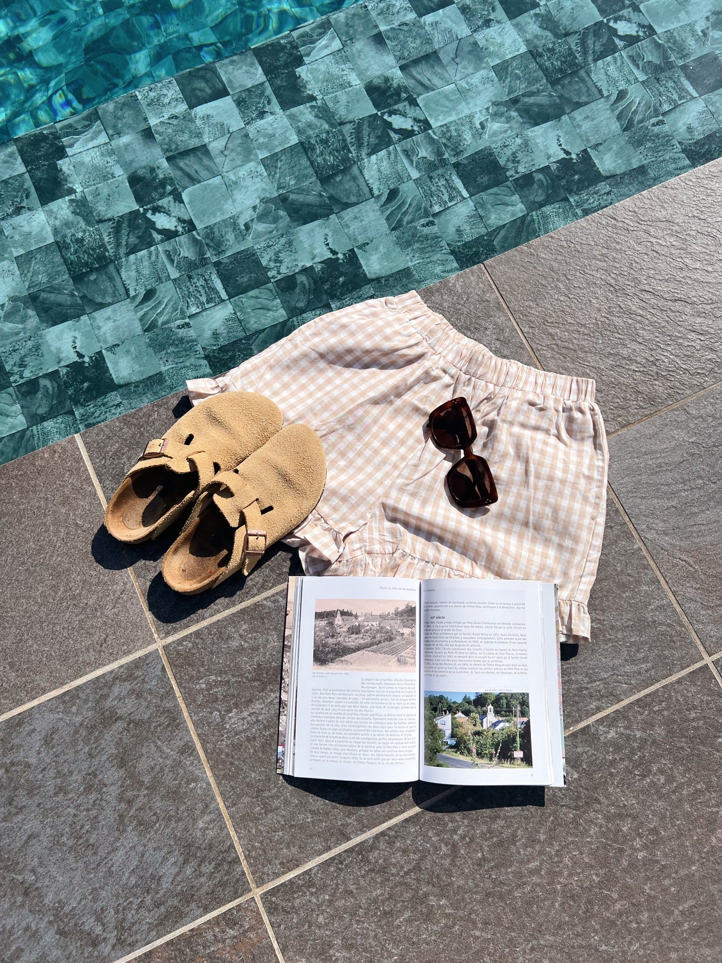 Short beige Vichy Lucie