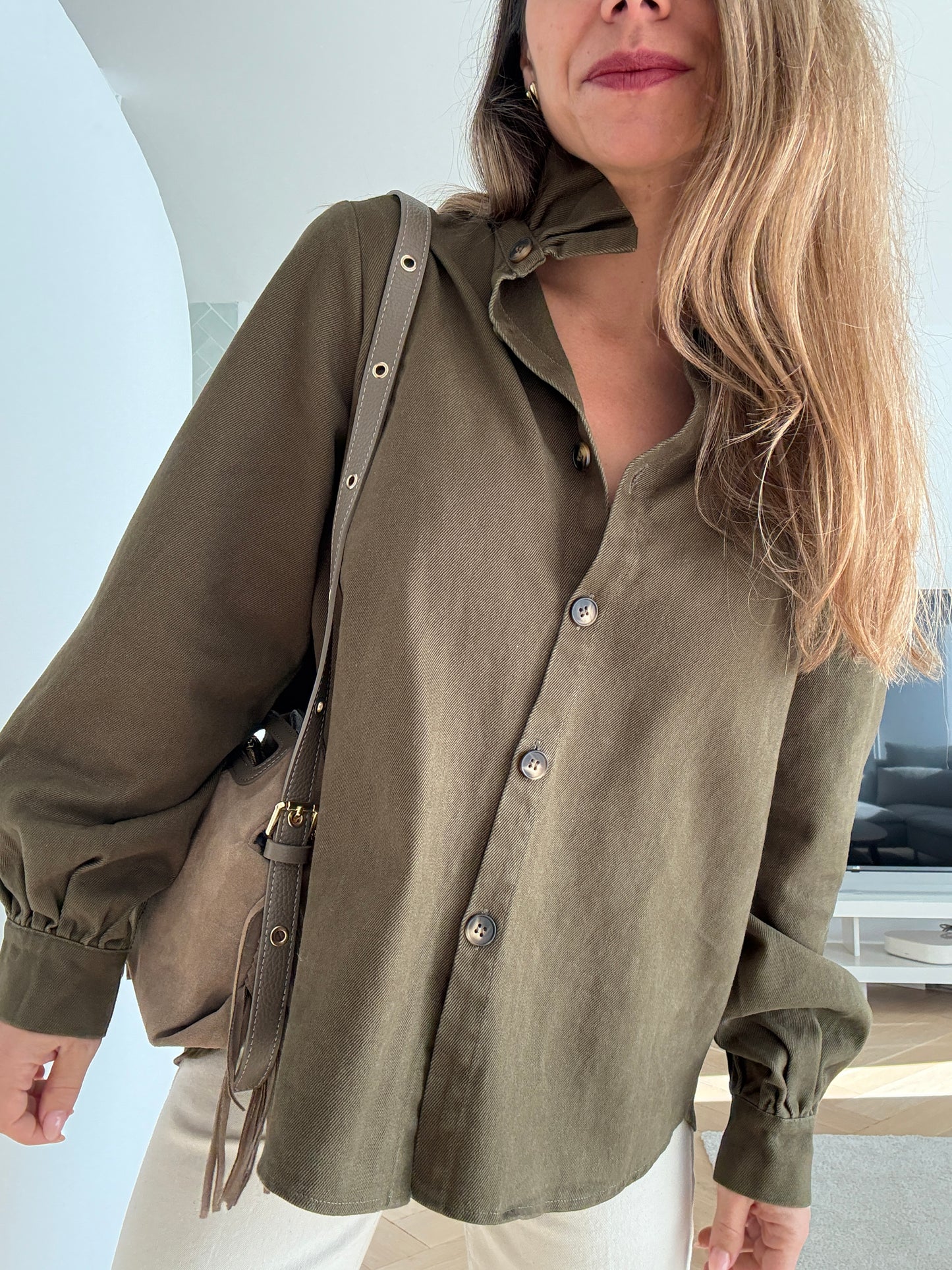 Veste en jean Céleste kaki