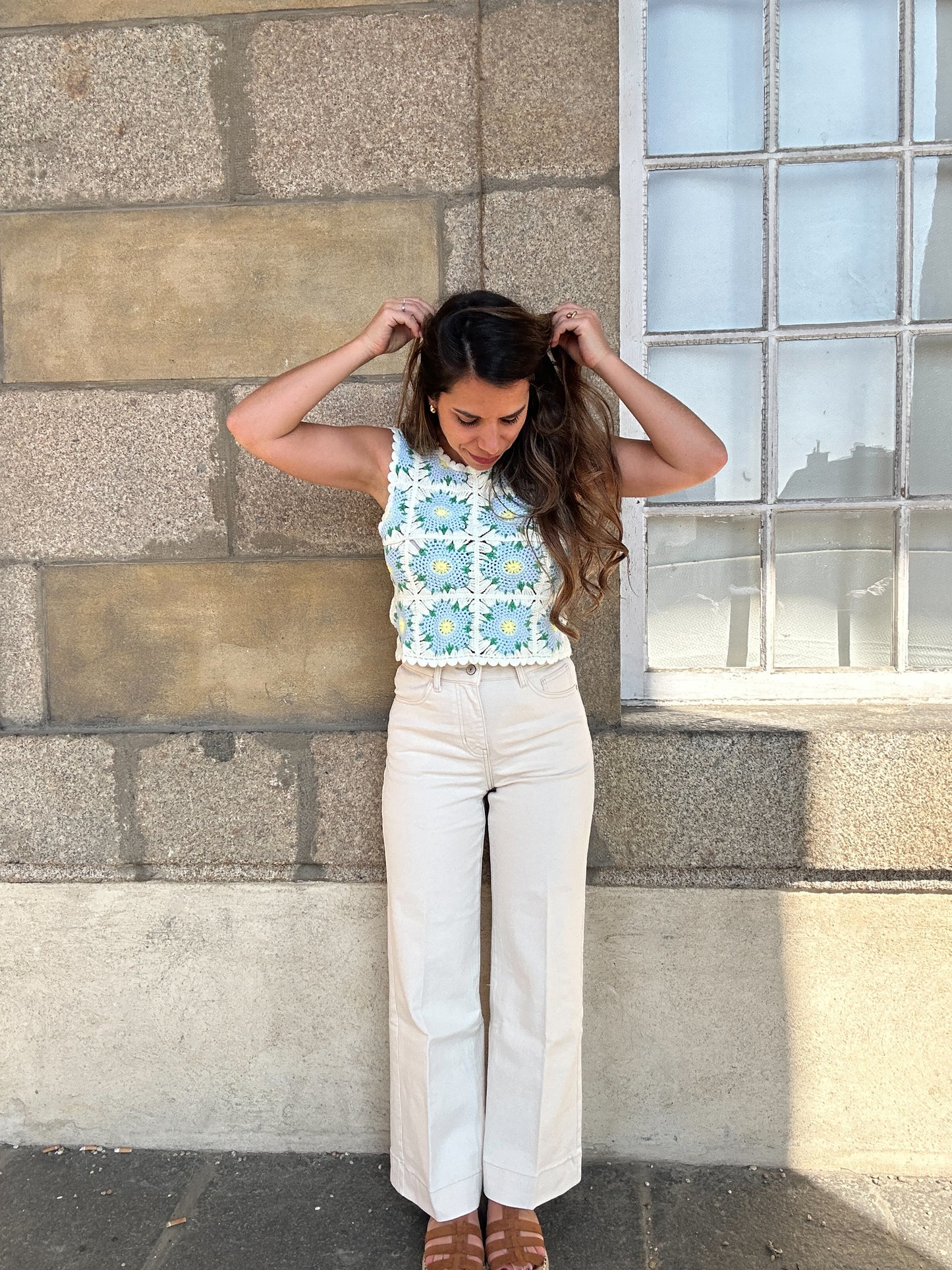 Top en crochet Livia bleu